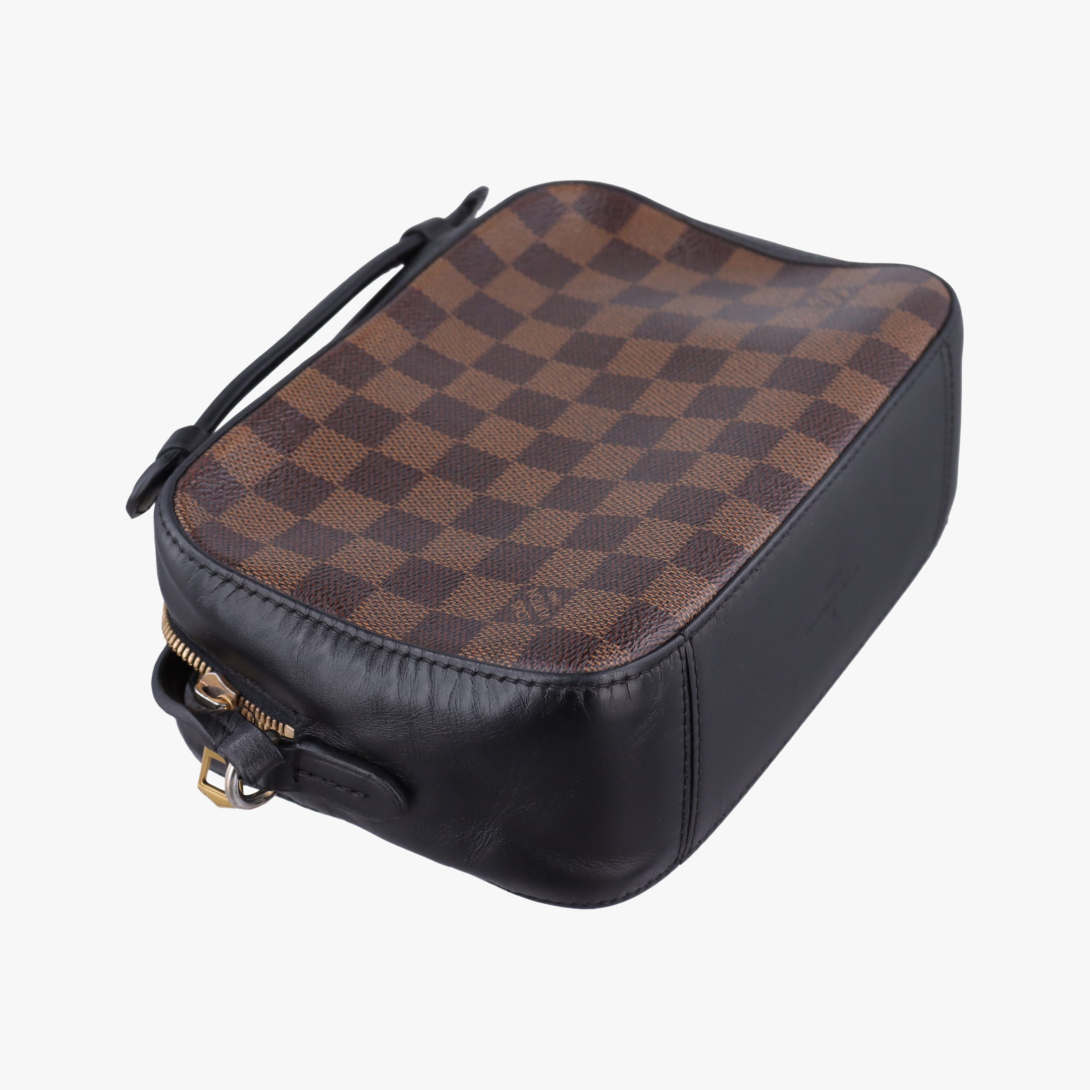 Pre-owned Louis Vuitton SANTA MONICA EBENE×Noir Damier Canvas×Leather N40189 shoulderbag | stylenewstar