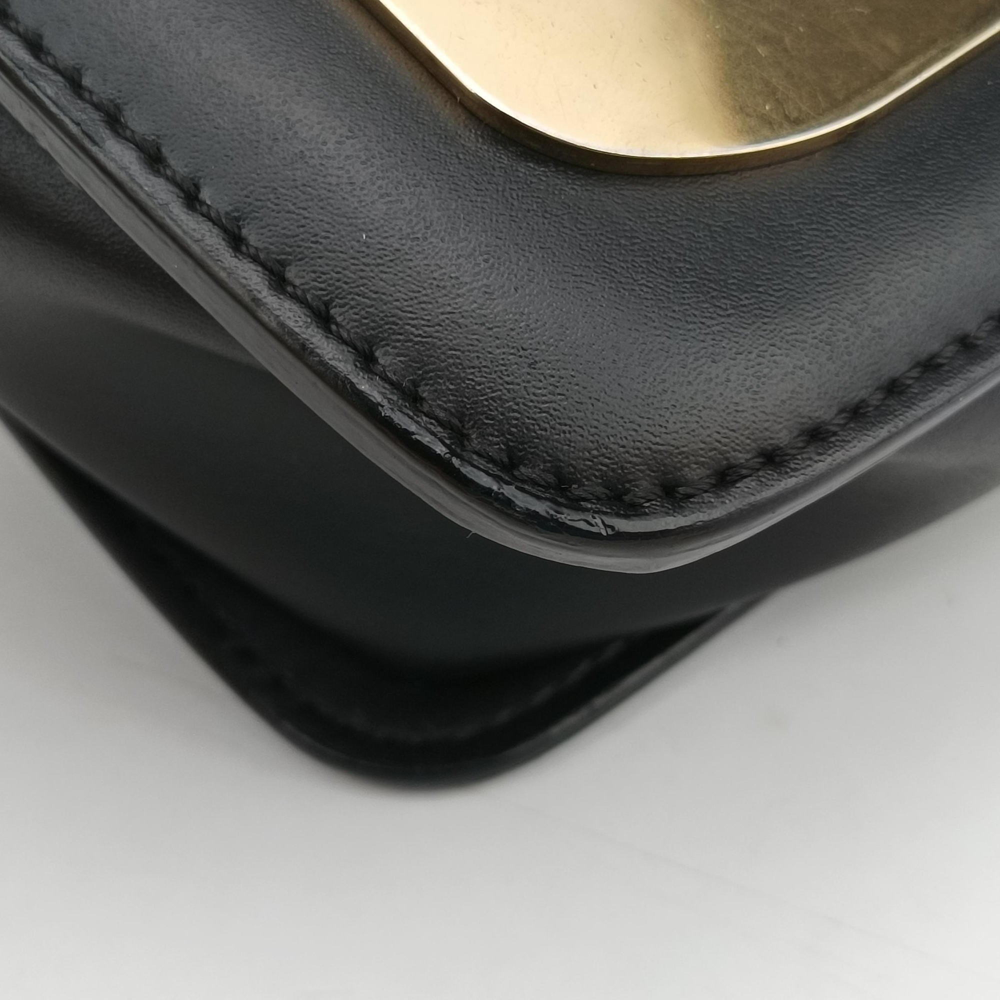 Pre-owned Fendi Monster Camera case Black Leather 7VA428 shoulderbag | stylenewstar