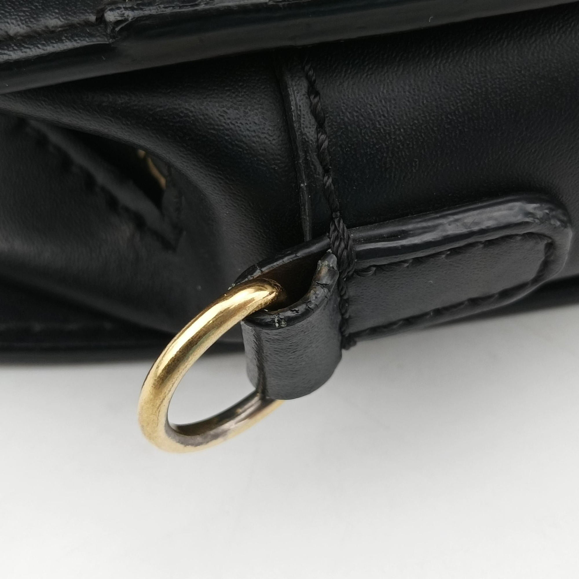 Pre-owned Fendi Monster Camera case Black Leather 7VA428 shoulderbag | stylenewstar