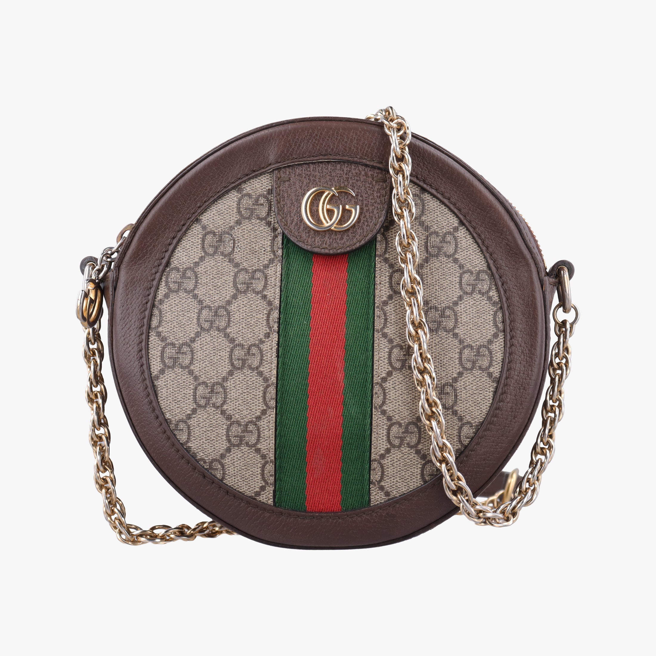Pre-owned Gucci Ophidia Brown×beige PVC coated canvas×Leather 550618 shoulderbag | stylenewstar