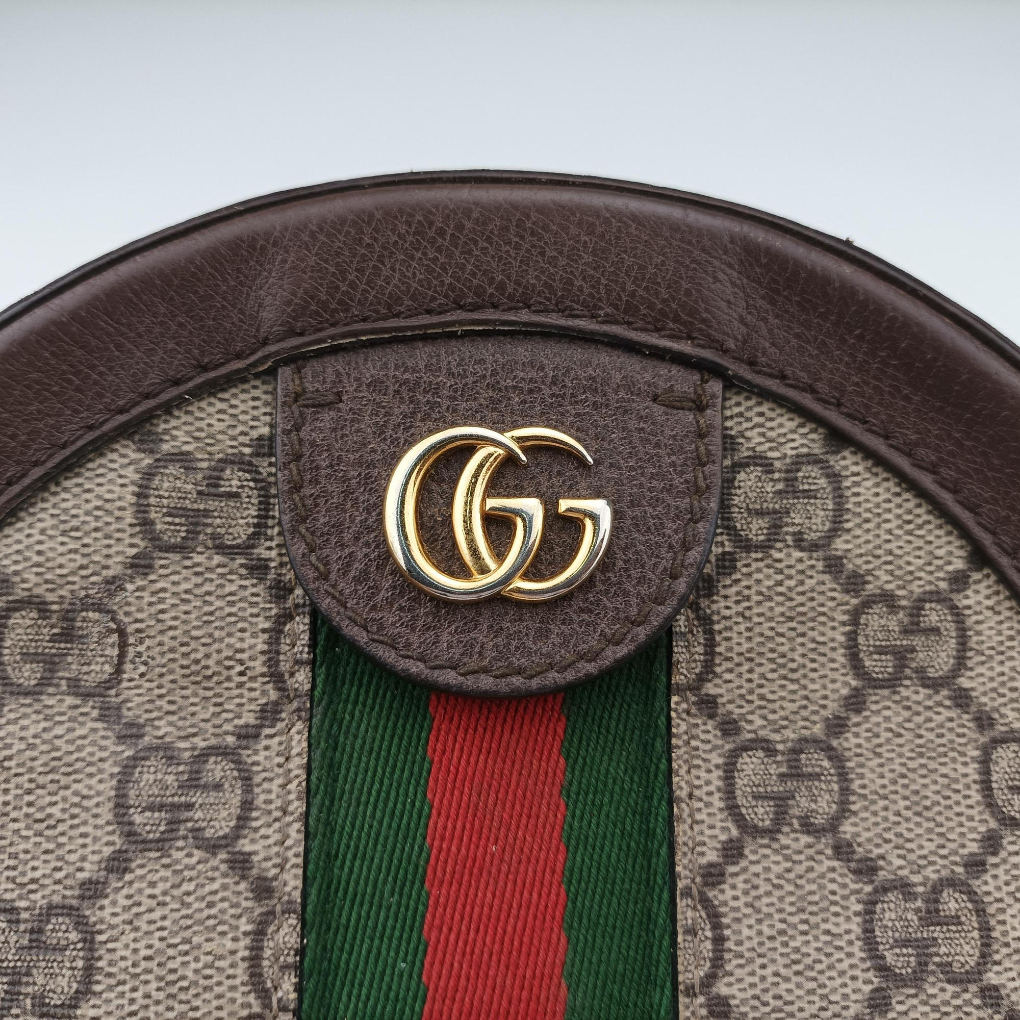 Pre-owned Gucci Ophidia Brown×beige PVC coated canvas×Leather 550618 shoulderbag | stylenewstar