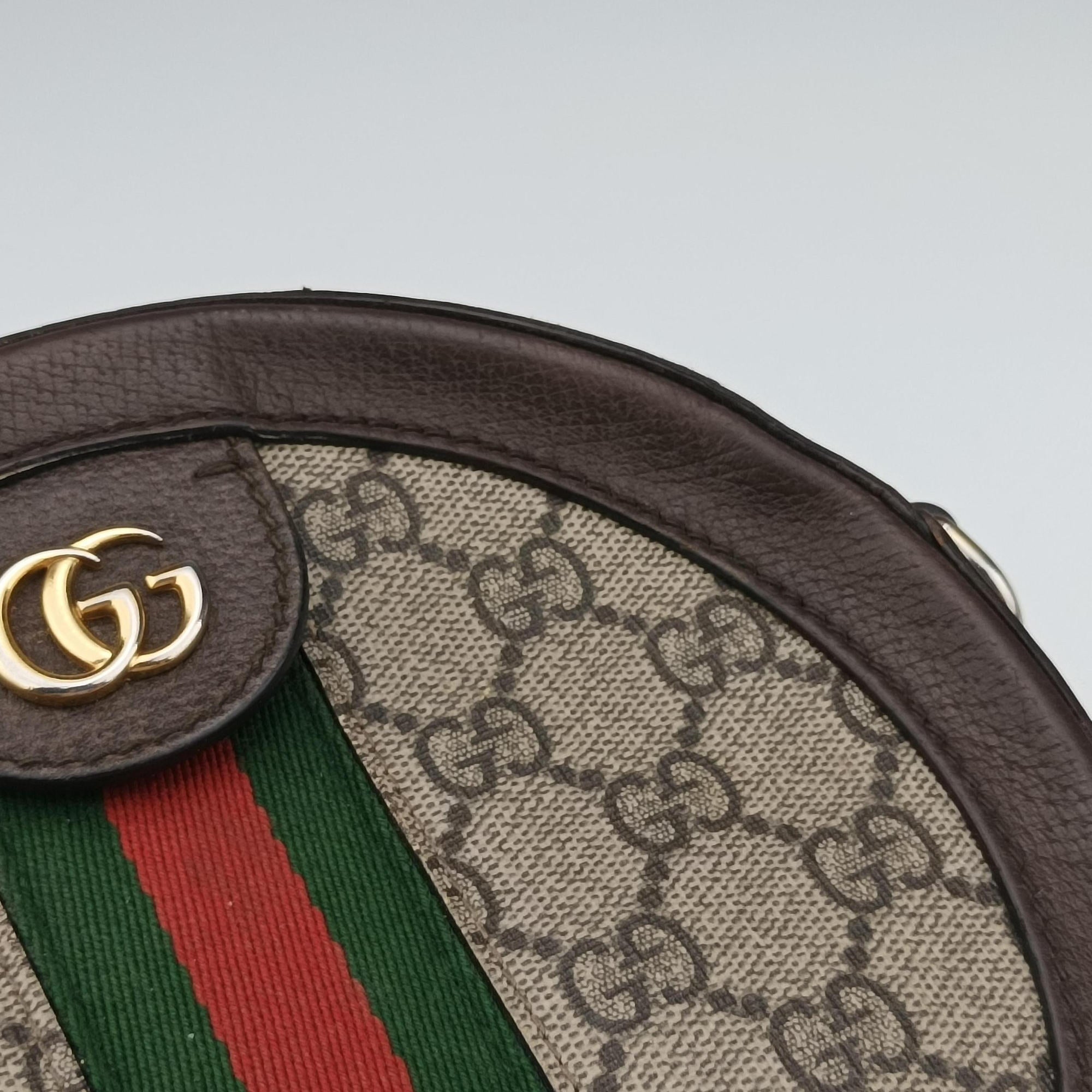 Pre-owned Gucci Ophidia Brown×beige PVC coated canvas×Leather 550618 shoulderbag | stylenewstar