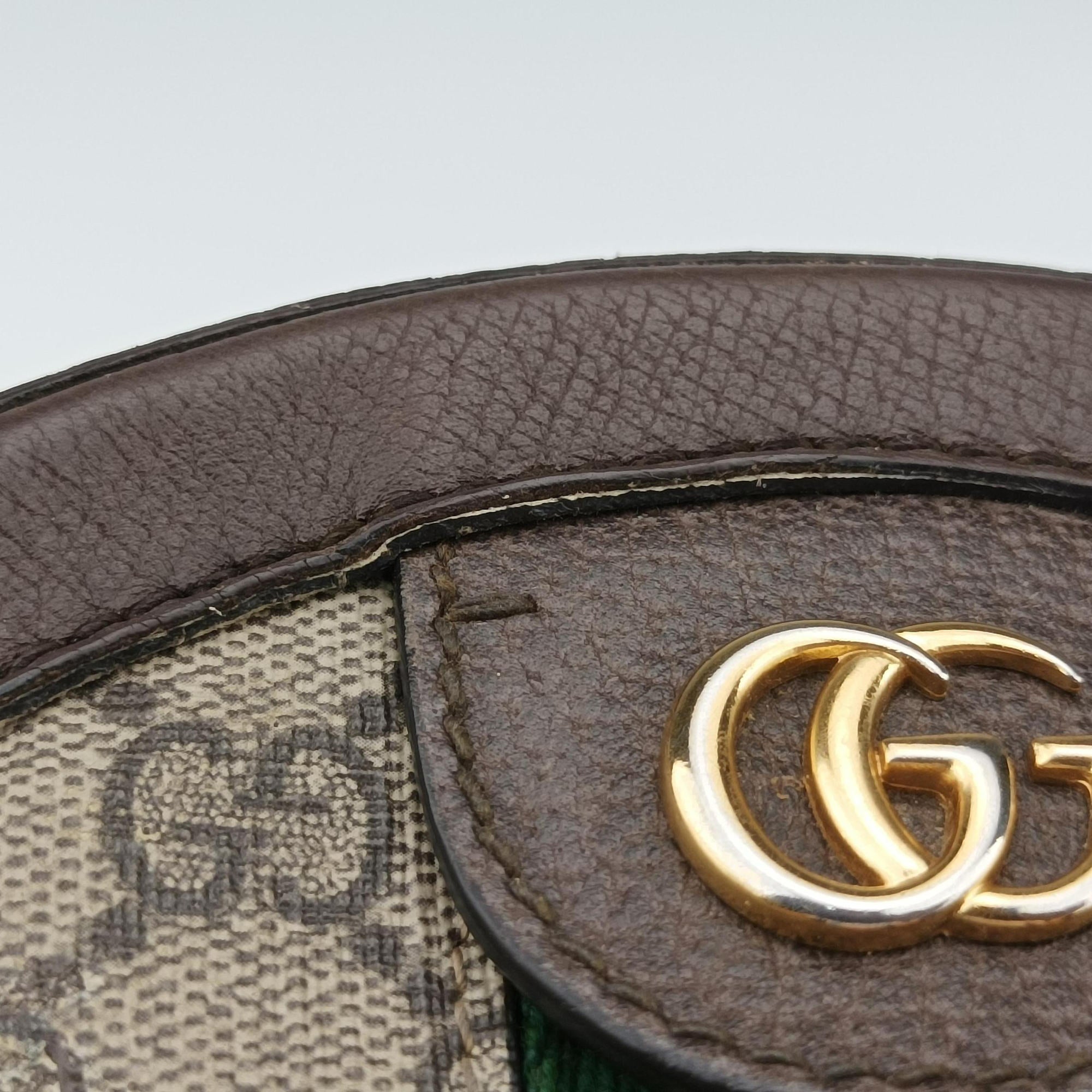 Pre-owned Gucci Ophidia Brown×beige PVC coated canvas×Leather 550618 shoulderbag | stylenewstar