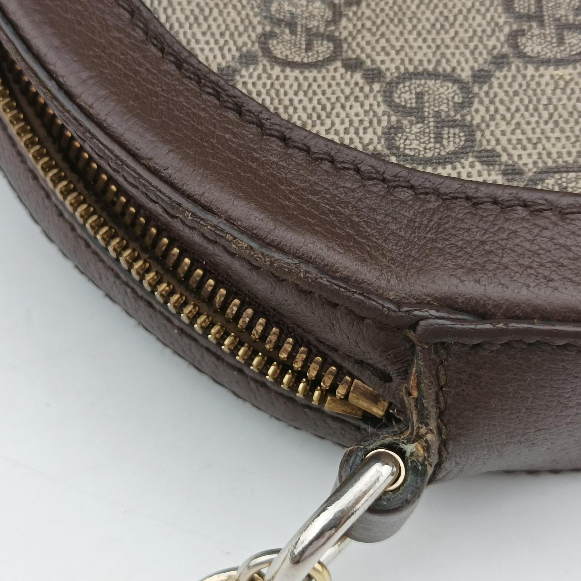 Pre-owned Gucci Ophidia Brown×beige PVC coated canvas×Leather 550618 shoulderbag | stylenewstar