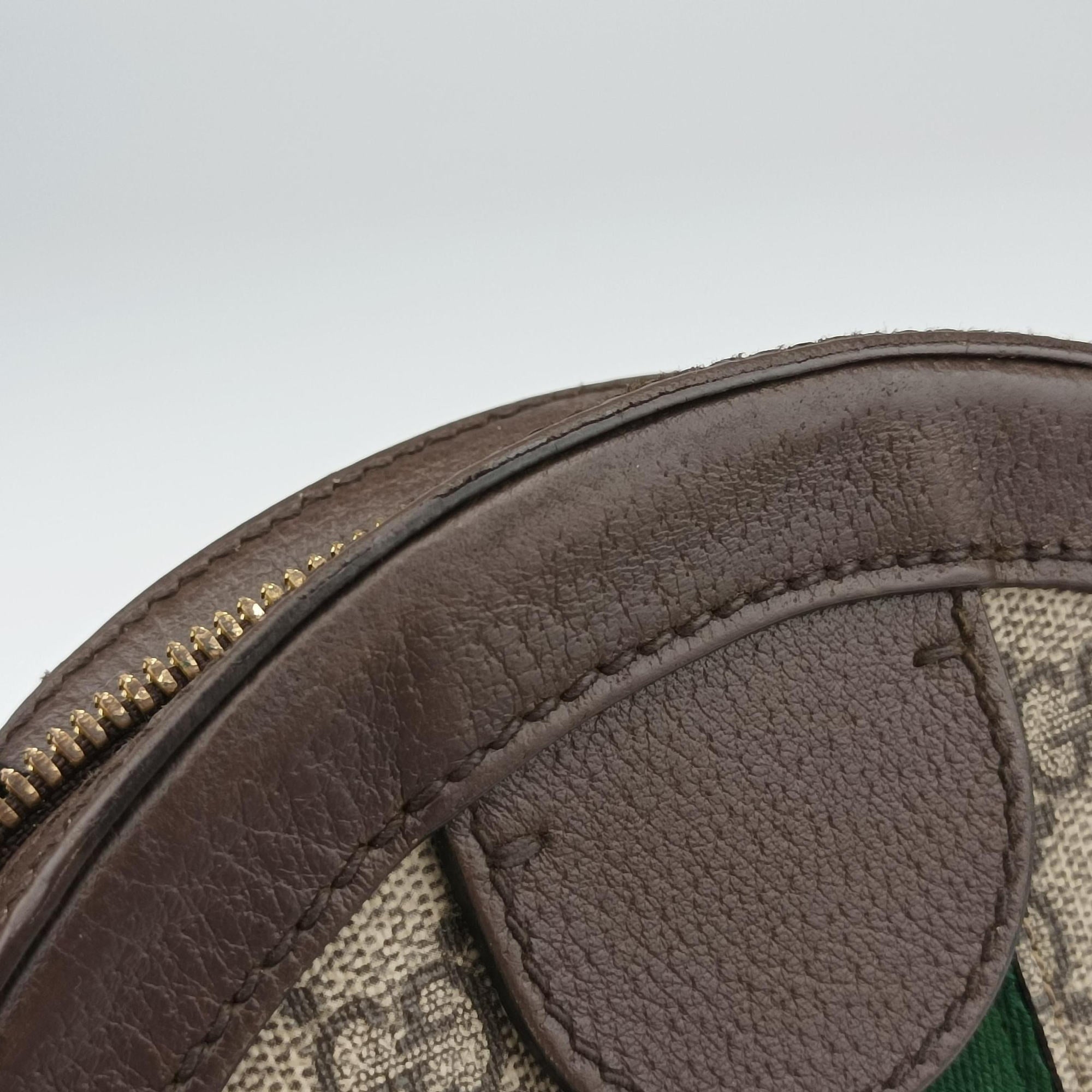 Pre-owned Gucci Ophidia Brown×beige PVC coated canvas×Leather 550618 shoulderbag | stylenewstar
