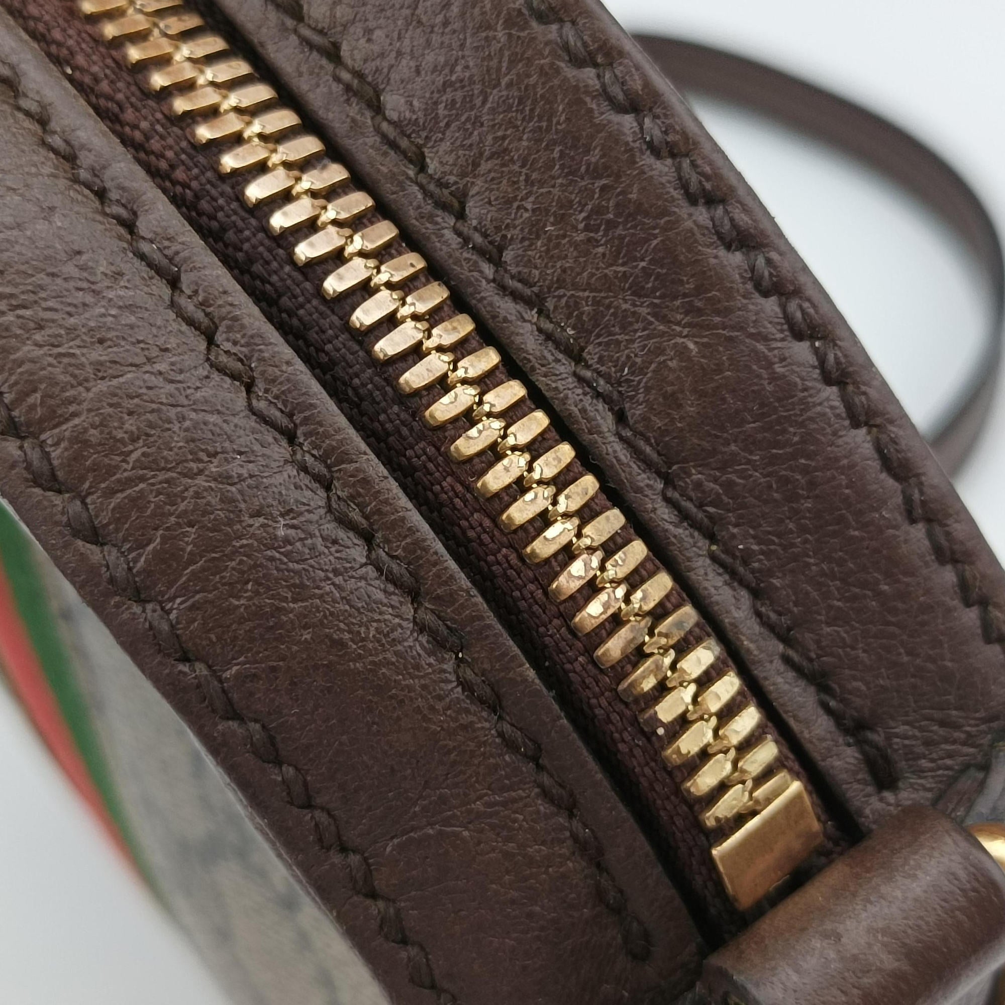 Pre-owned Gucci Ophidia Brown×beige PVC coated canvas×Leather 550618 shoulderbag | stylenewstar