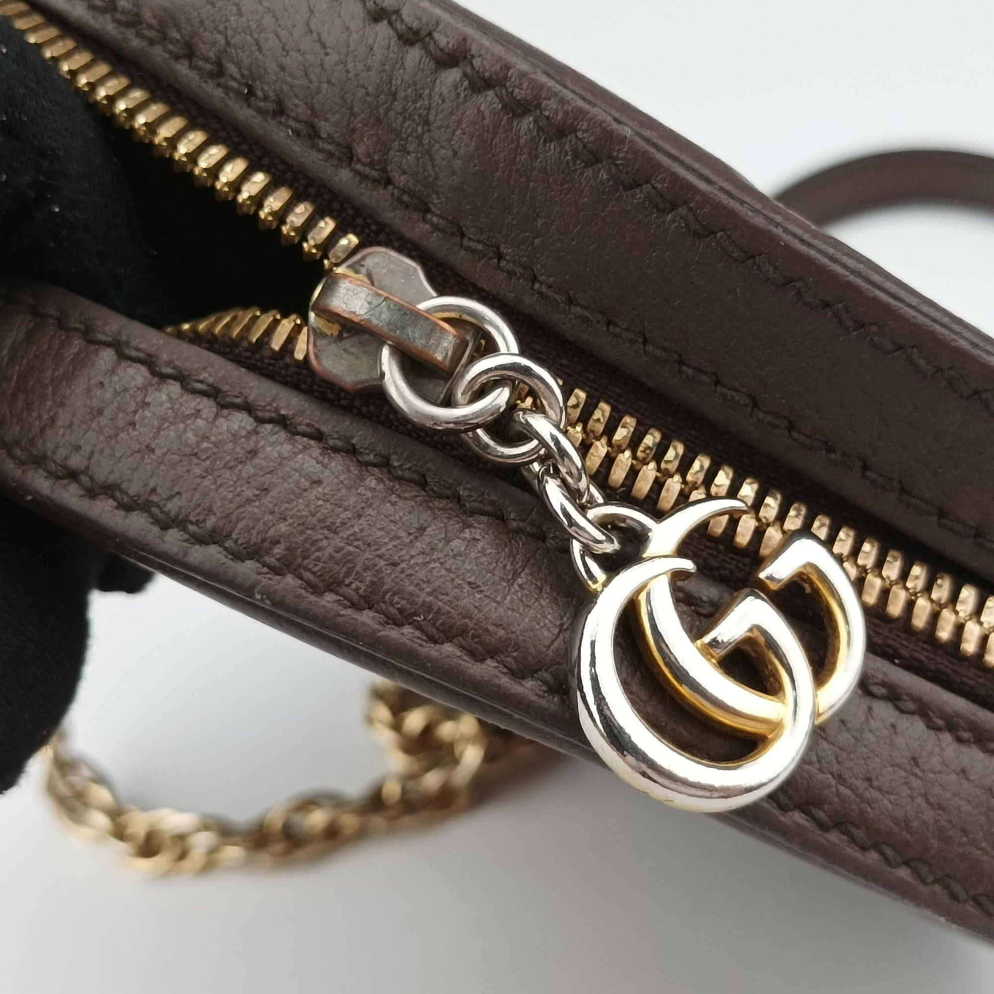 Pre-owned Gucci Ophidia Brown×beige PVC coated canvas×Leather 550618 shoulderbag | stylenewstar