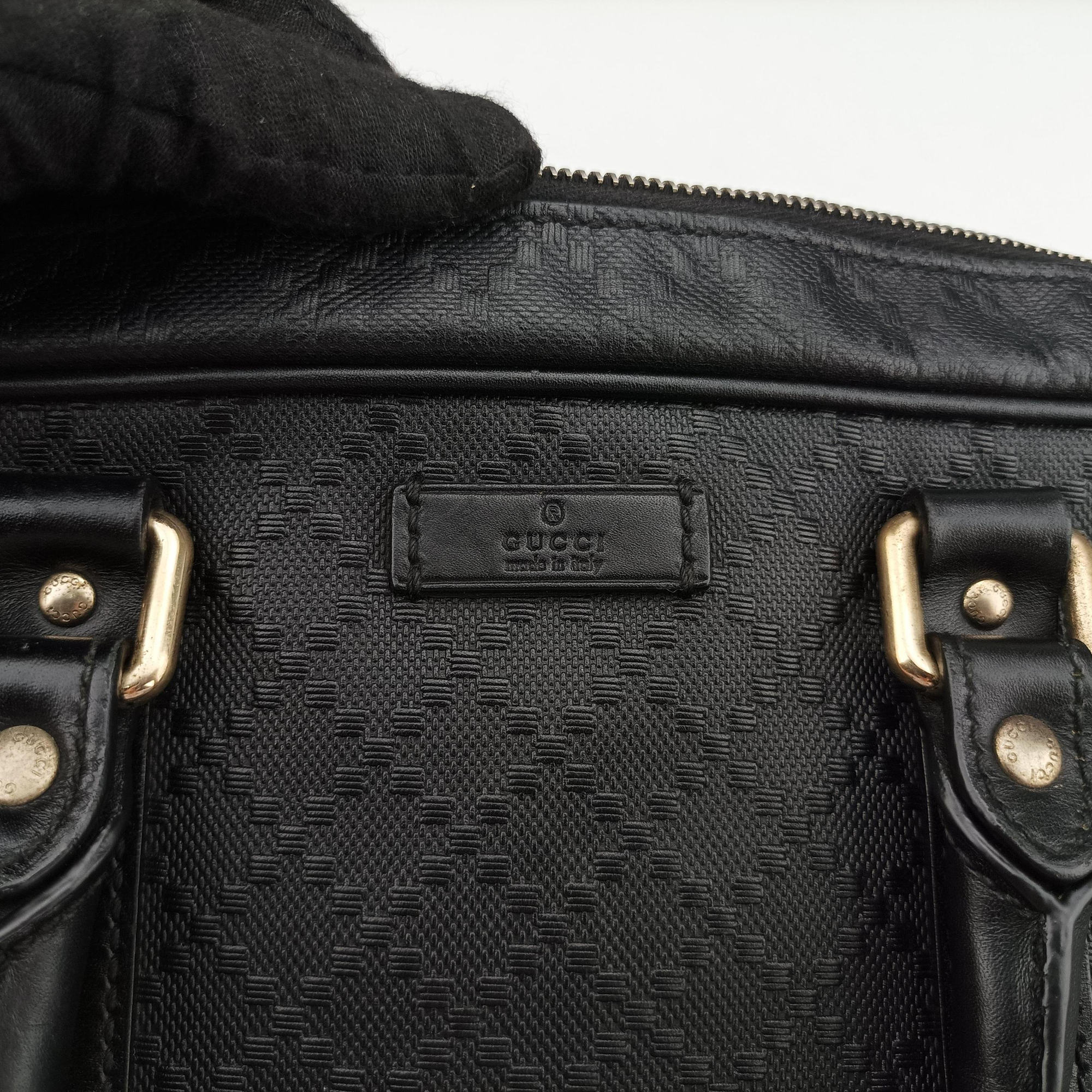 Pre-owned Gucci Diamante Black Leather 208463 handbag | stylenewstar