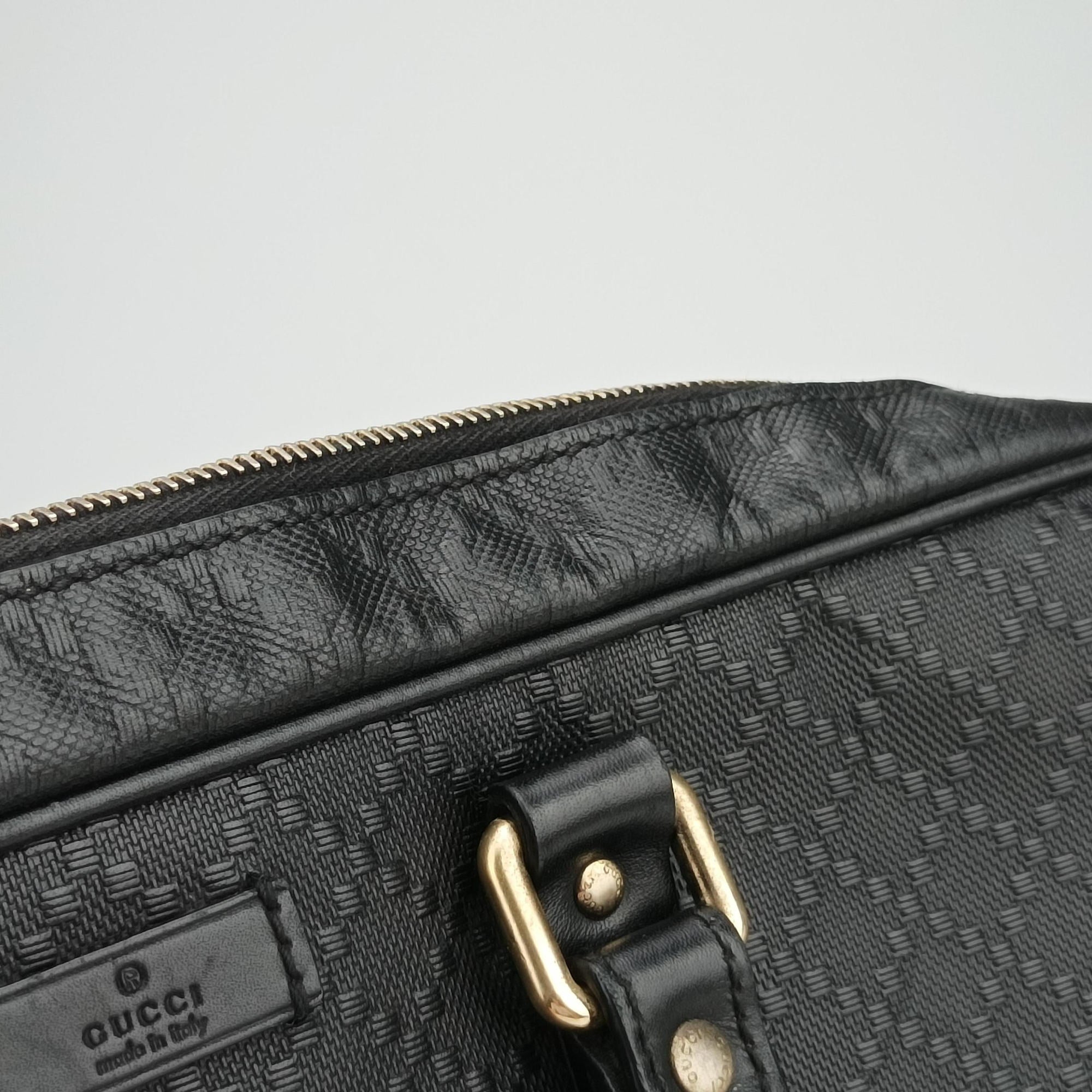 Pre-owned Gucci Diamante Black Leather 208463 handbag | stylenewstar