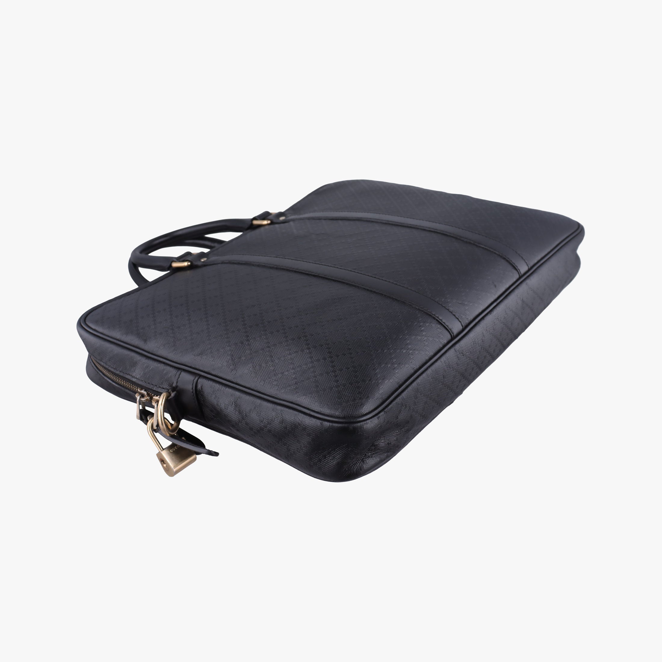 Pre-owned Gucci Diamante Black Leather 208463 handbag | stylenewstar