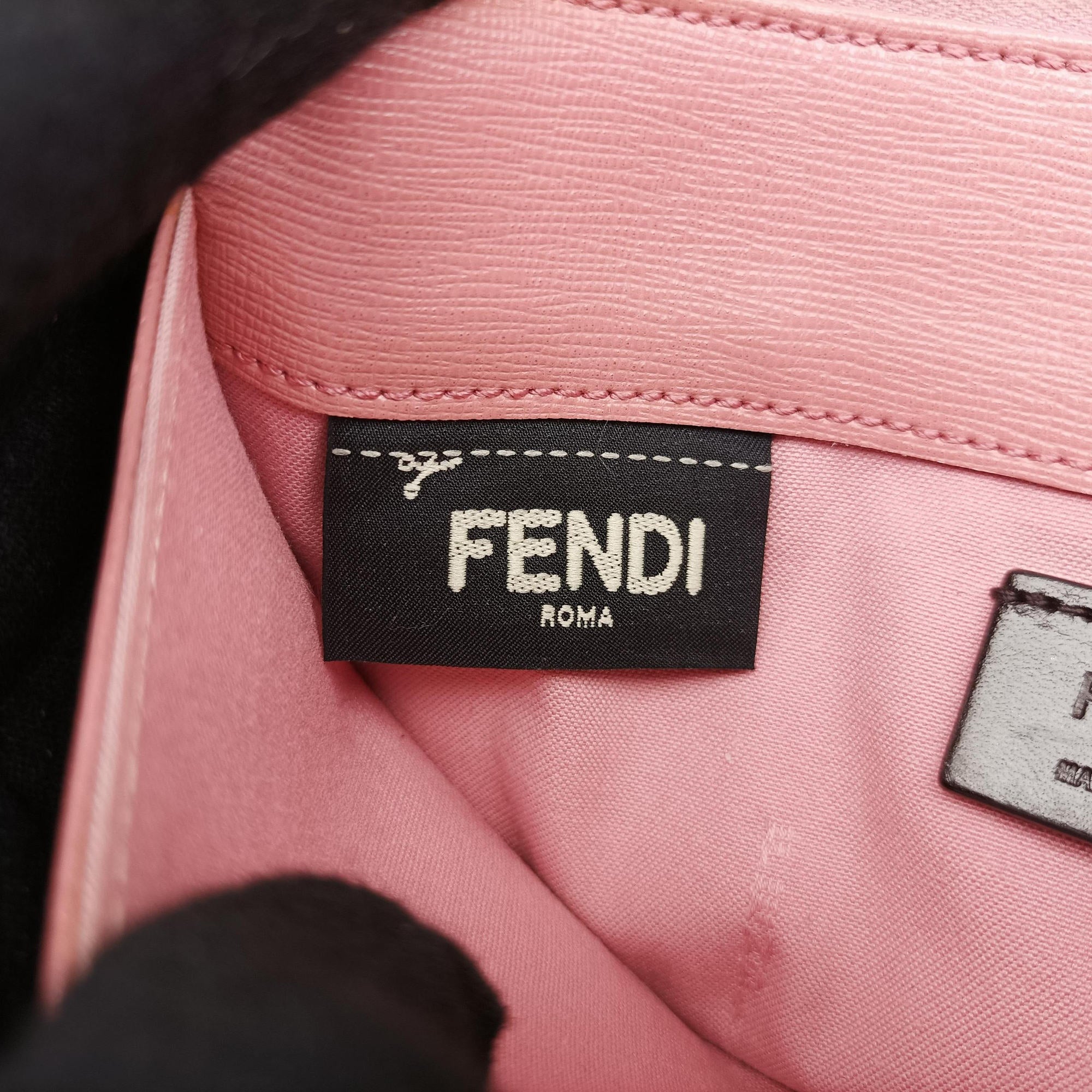 Pre-owned Fendi Monster Eyes Tube Pink×Red×Gray Leather 8M0346 shoulderbag | stylenewstar