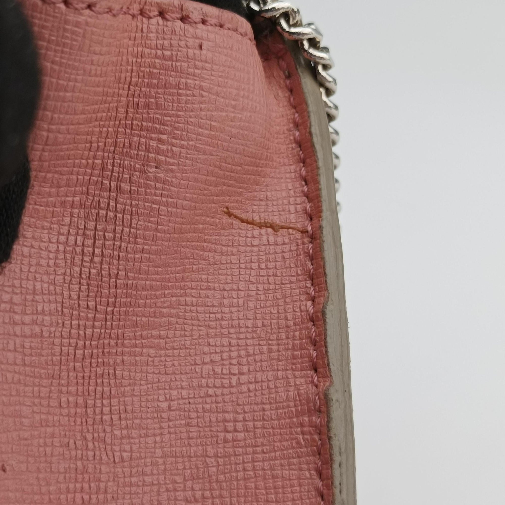 Pre-owned Fendi Monster Eyes Tube Pink×Red×Gray Leather 8M0346 shoulderbag | stylenewstar