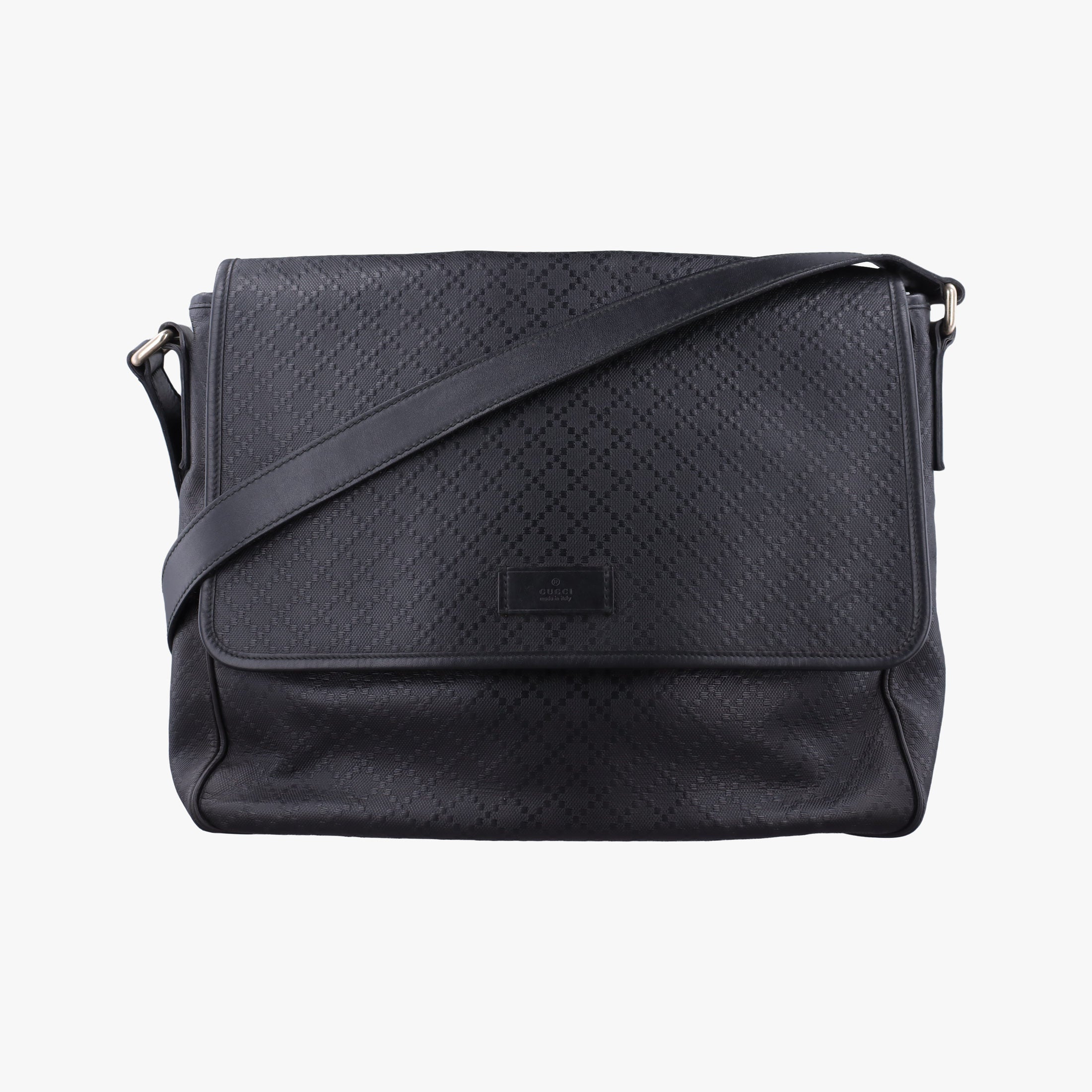 Vintage Gucci Guccissima Messenger Black Leather 223665 shoulderbag | stylenewstar