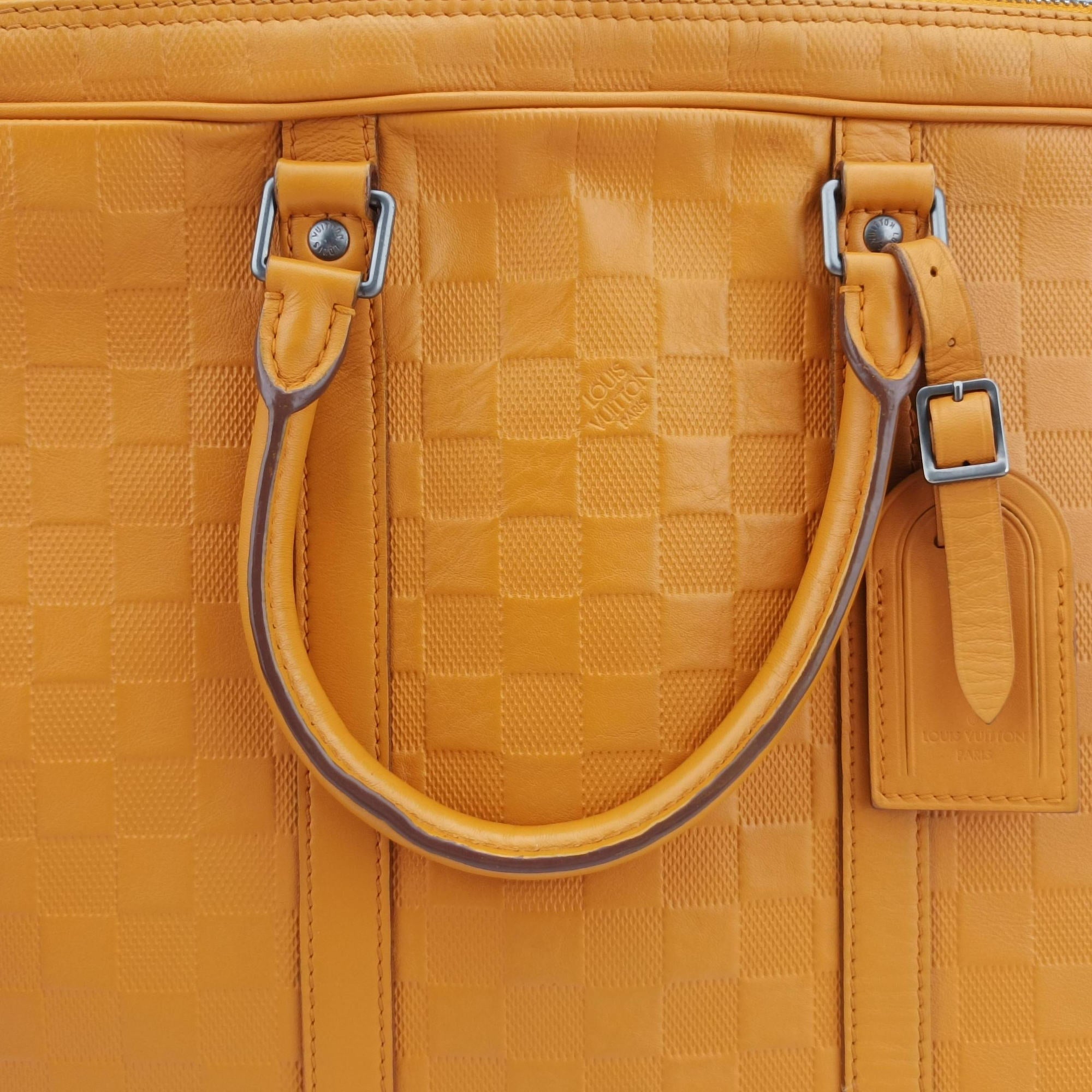Pre-owned Louis Vuitton Porte Documents Voyage SOLAR Damier Infini N41218 handbag | stylenewstar