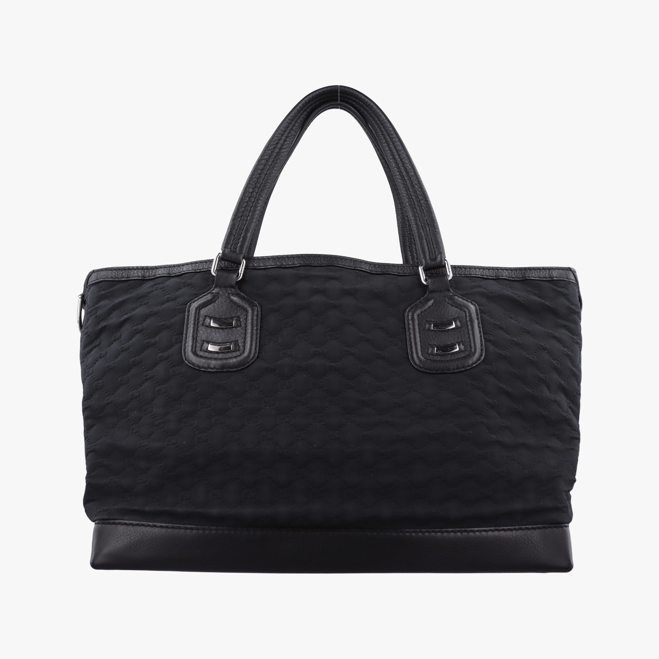 Pre-owned Gucci GG Neoprene Techno Tag Black fabric × Leather 241102 handbag | stylenewstar