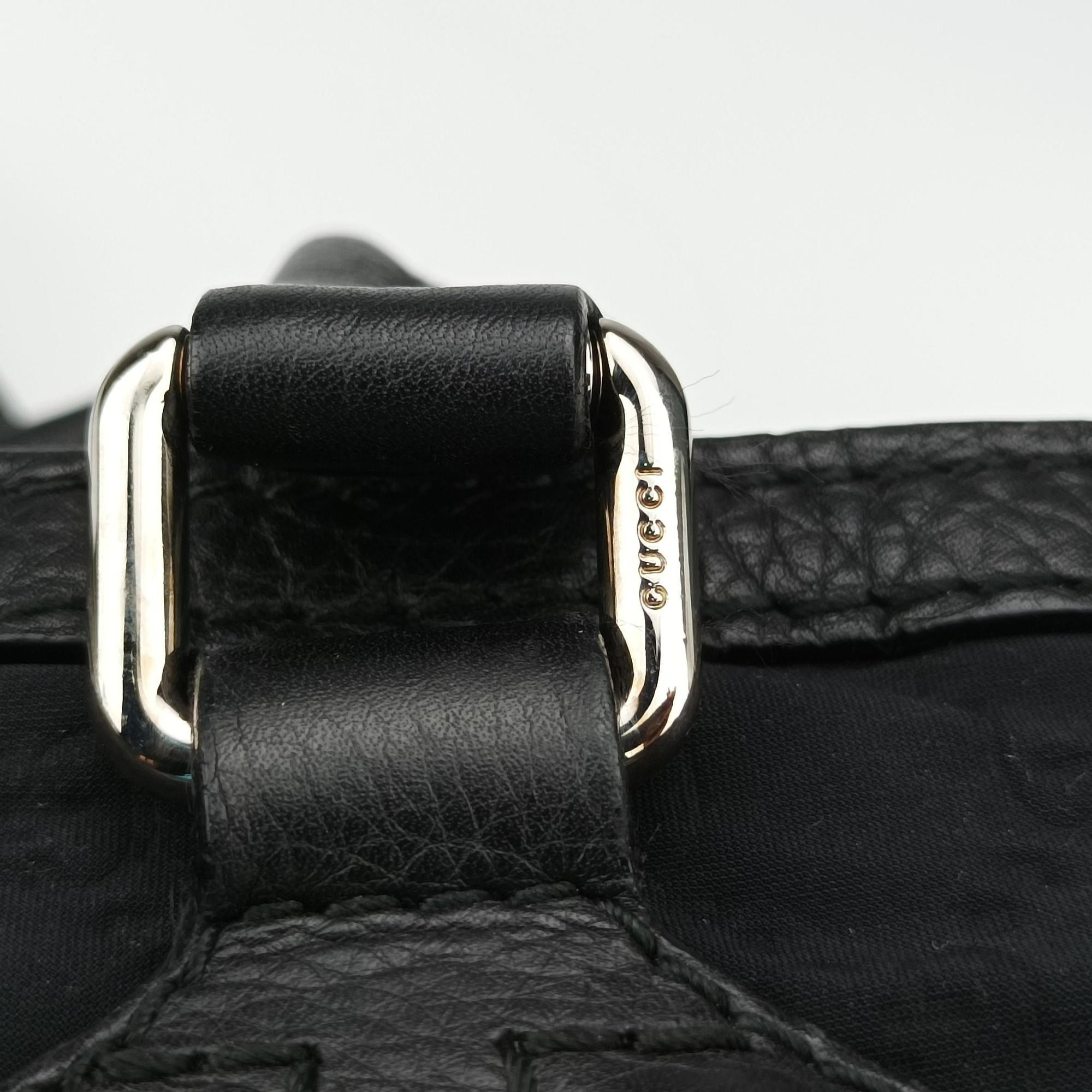 Pre-owned Gucci GG Neoprene Techno Tag Black fabric × Leather 241102 handbag | stylenewstar