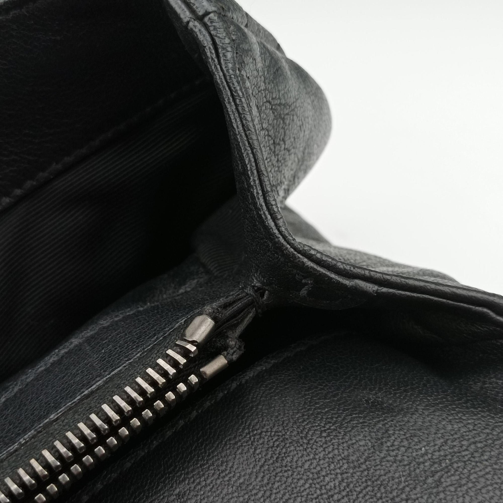 Pre-owned Yves Saint Laurent COLLEGE Black Leather 392738 shoulderbag | stylenewstar