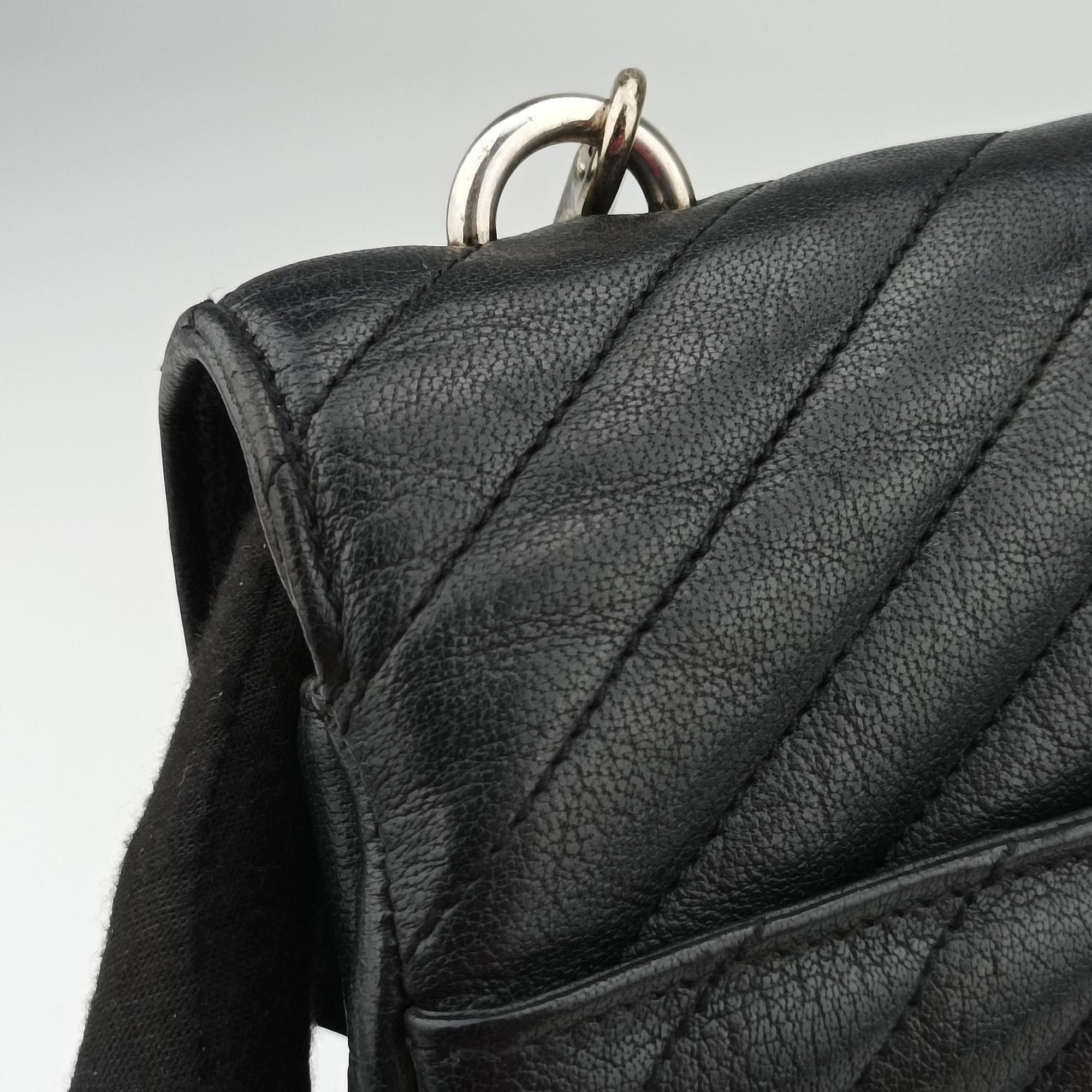 Pre-owned Yves Saint Laurent COLLEGE Black Leather 392738 shoulderbag | stylenewstar