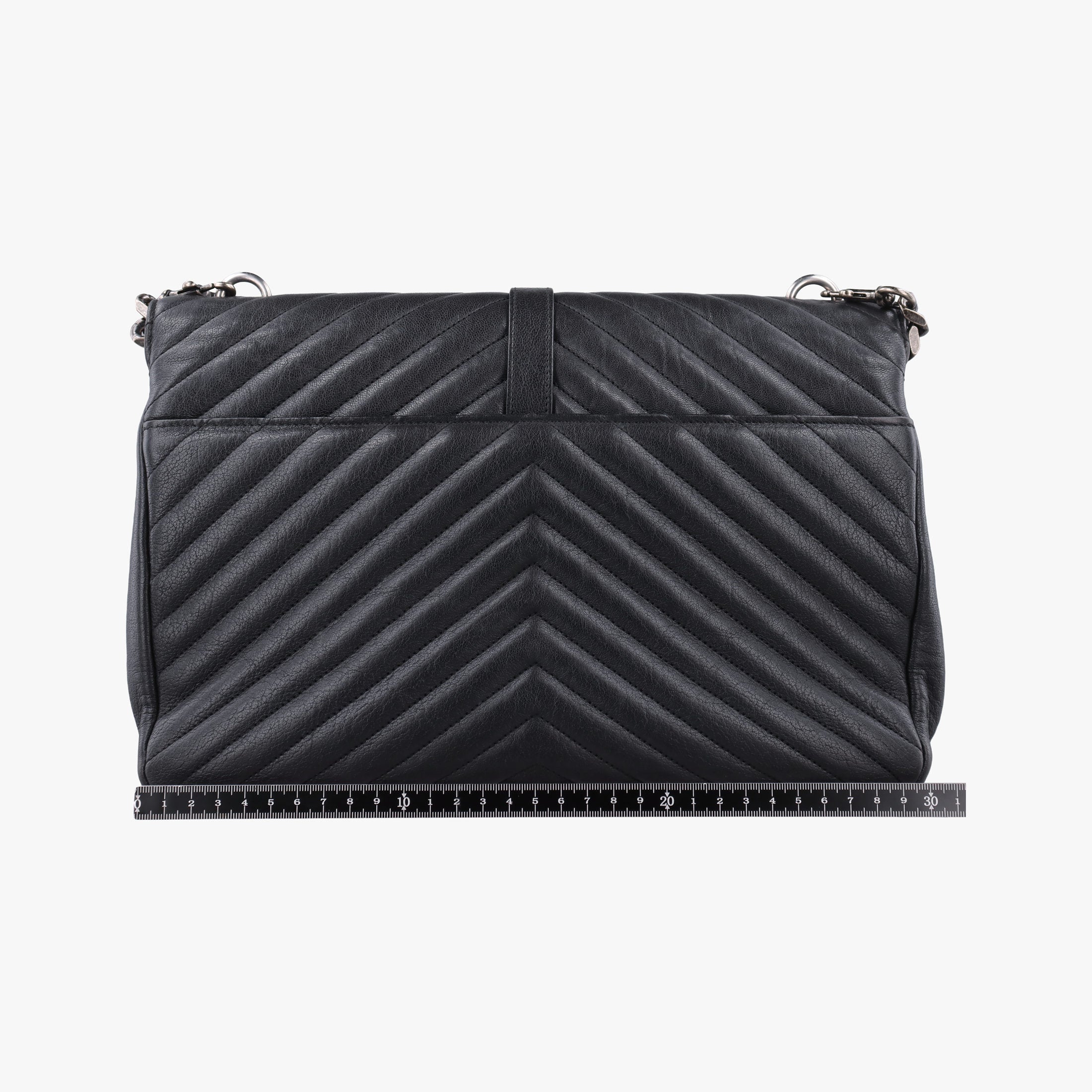 Pre-owned Yves Saint Laurent COLLEGE Black Leather 392738 shoulderbag | stylenewstar