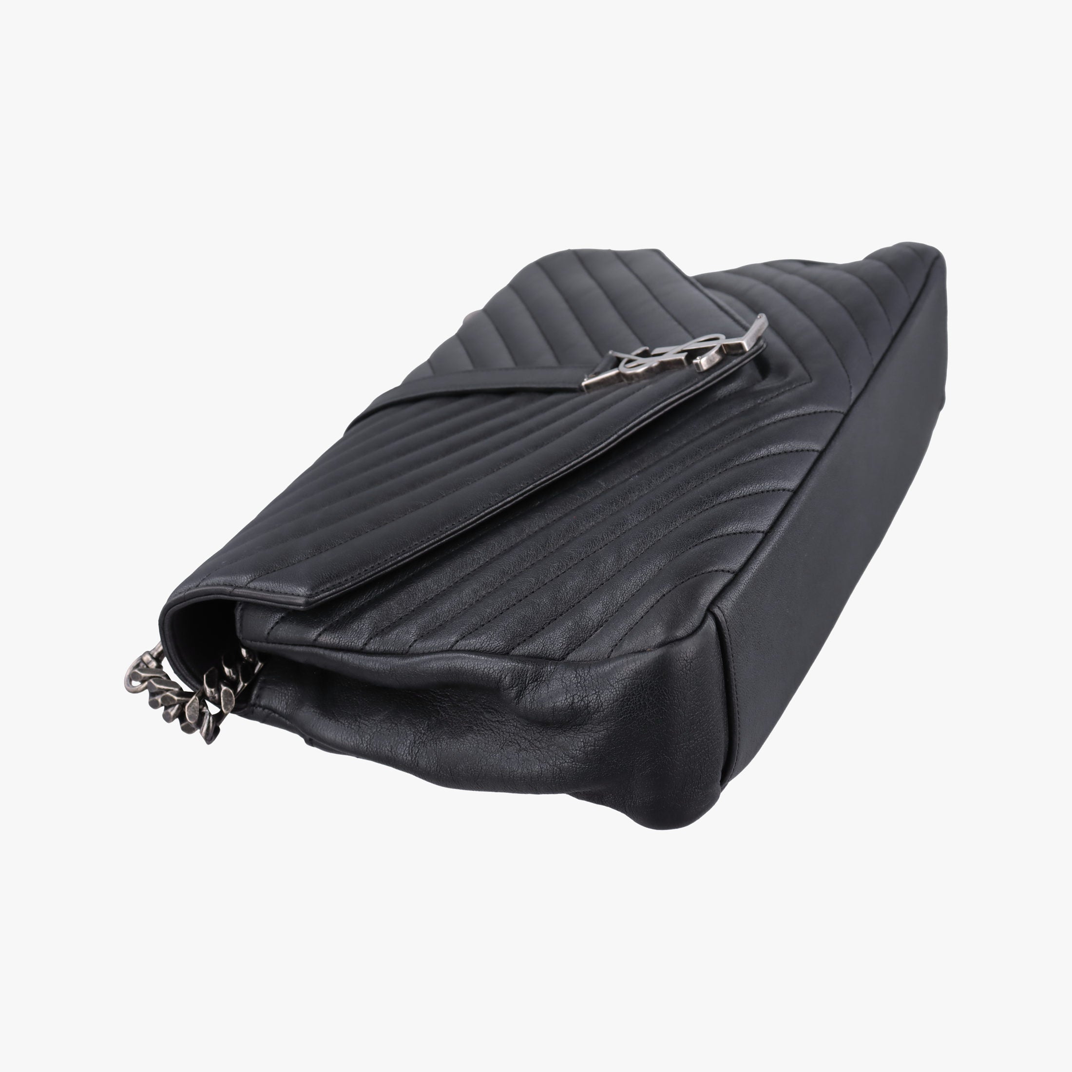 Pre-owned Yves Saint Laurent COLLEGE Black Leather 392738 shoulderbag | stylenewstar