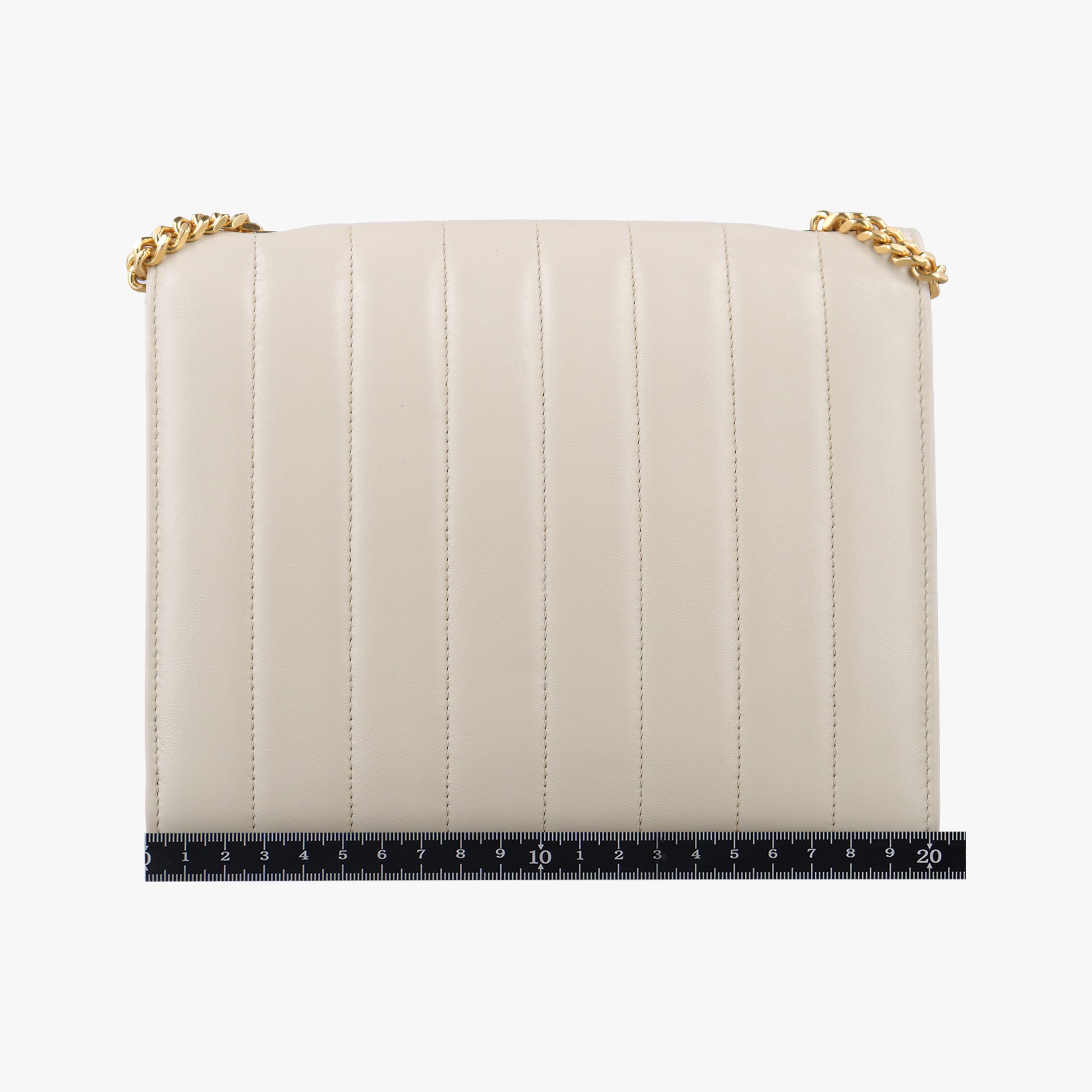 Pre-owned Yves Saint Laurent VICKY White Leather 554125 shoulderbag | stylenewstar