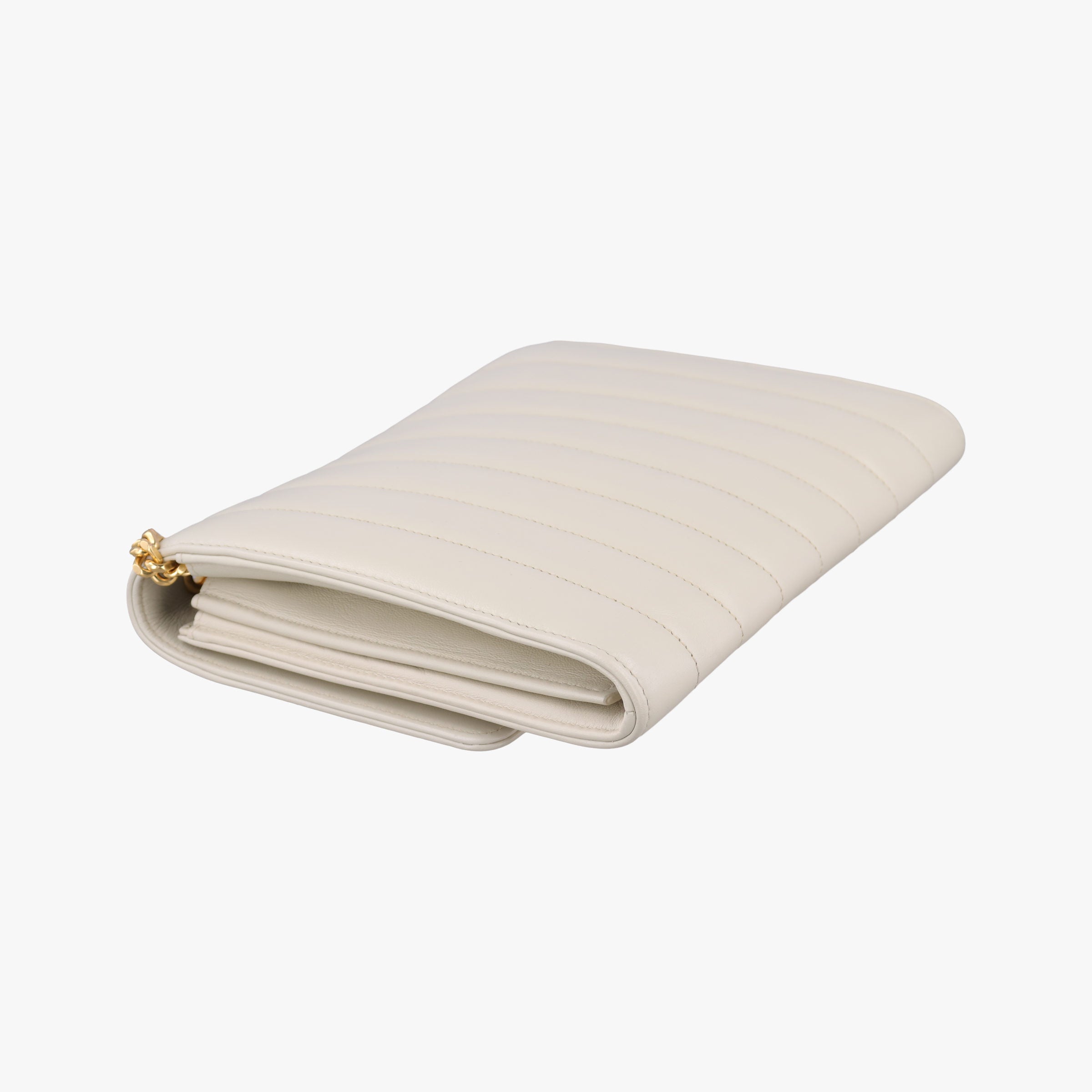 Pre-owned Yves Saint Laurent VICKY White Leather 554125 shoulderbag | stylenewstar
