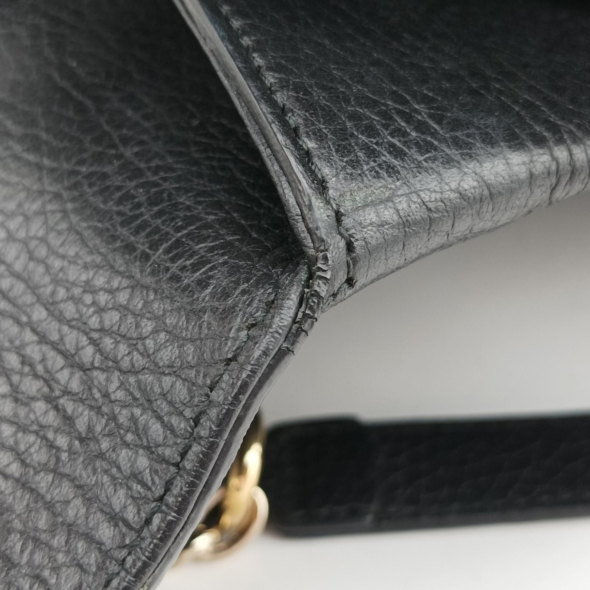 Pre-owned Gucci Interlocking G Black Leather 510306 shoulderbag | stylenewstar