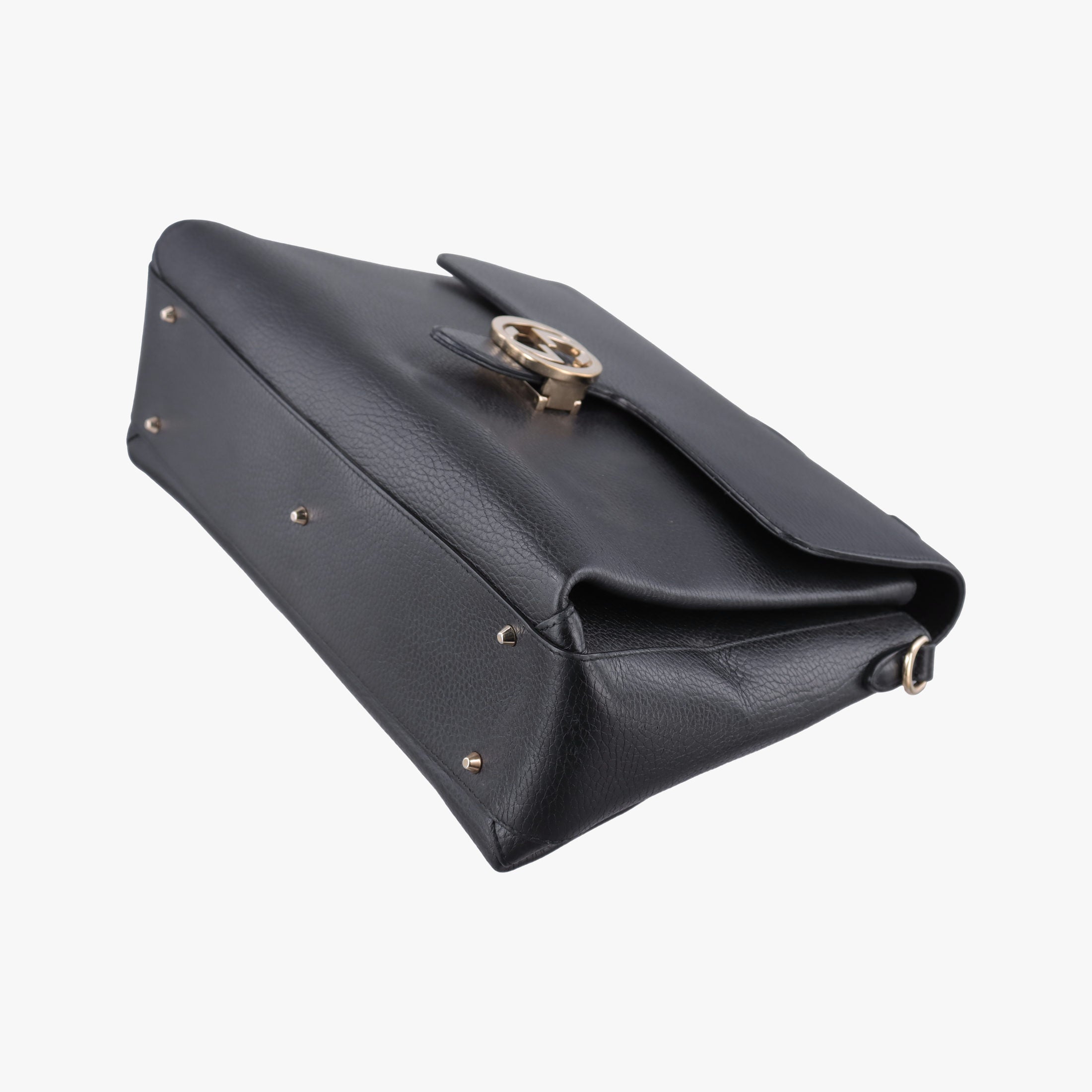 Pre-owned Gucci Interlocking G Black Leather 510306 shoulderbag | stylenewstar