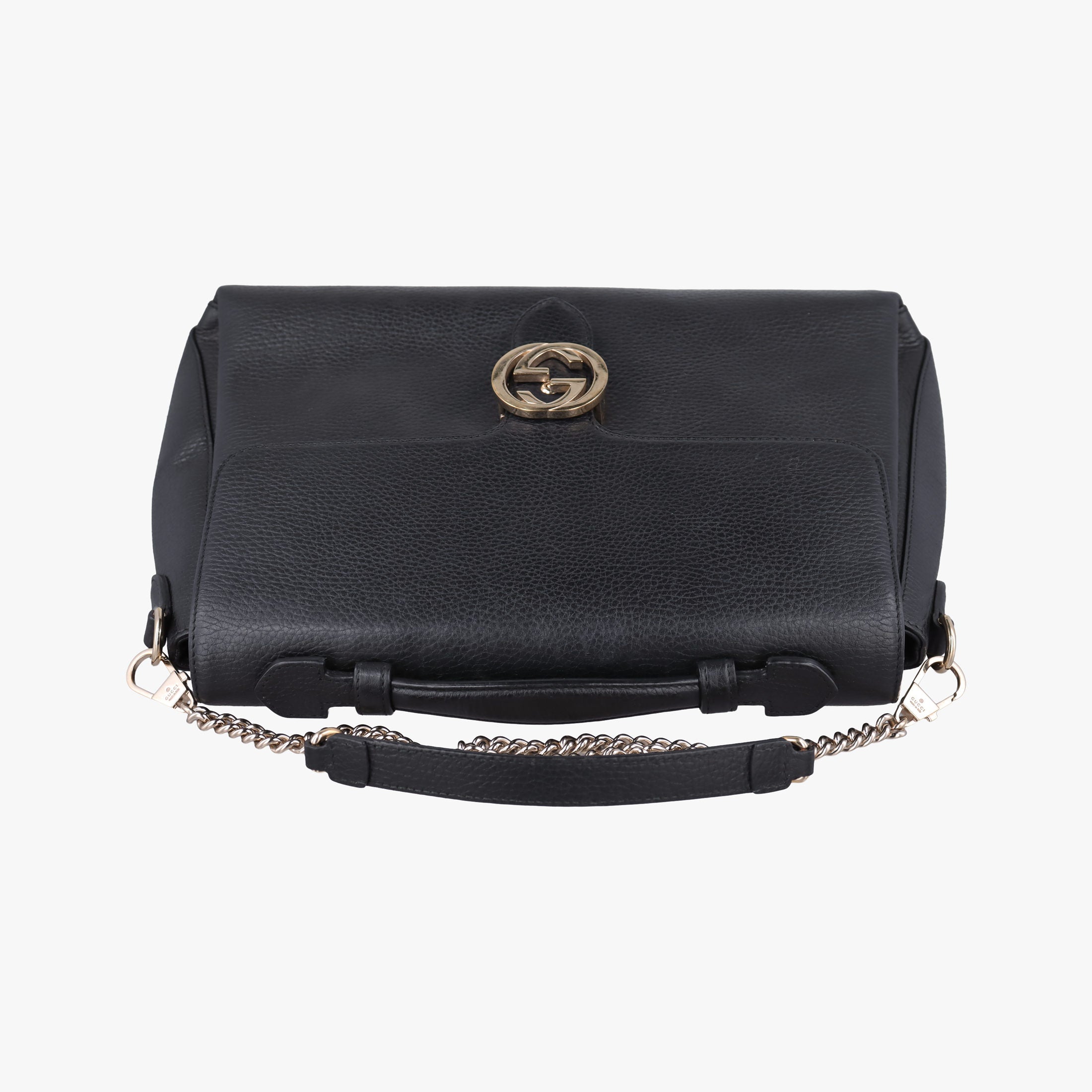 Pre-owned Gucci Interlocking G Black Leather 510306 shoulderbag | stylenewstar