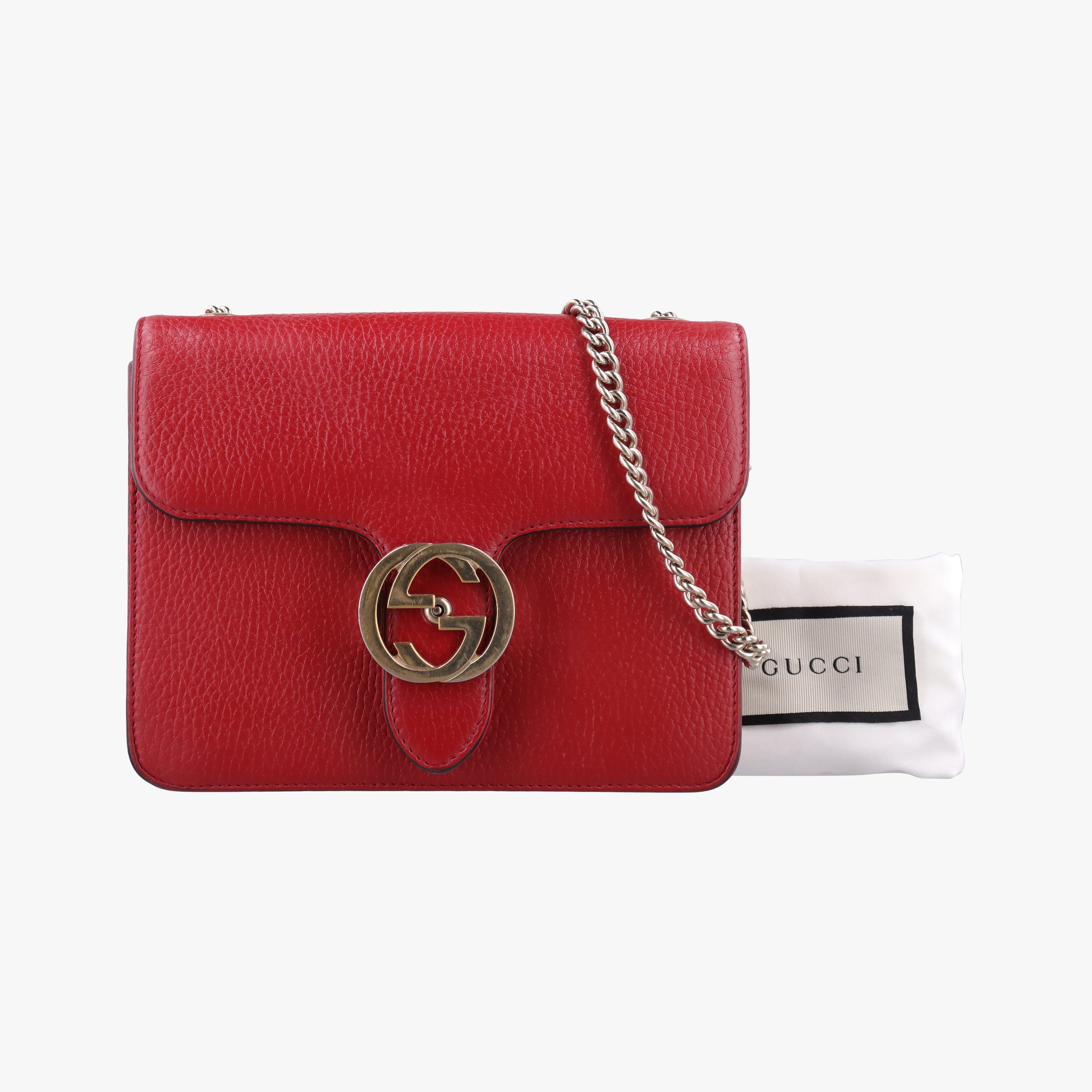 Pre-owned Gucci Interlocking G Red Leather 510304 shoulderbag | stylenewstar