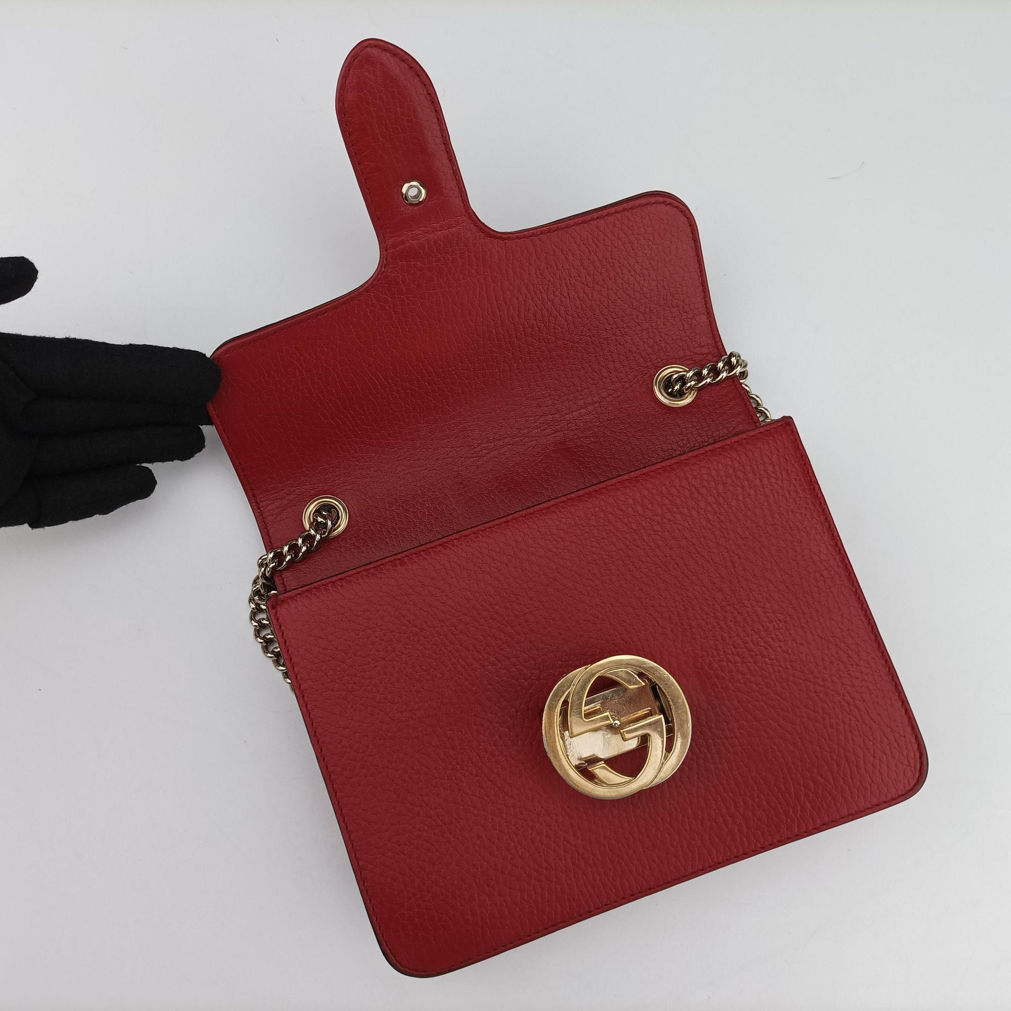 Pre-owned Gucci Interlocking G Red Leather 510304 shoulderbag | stylenewstar