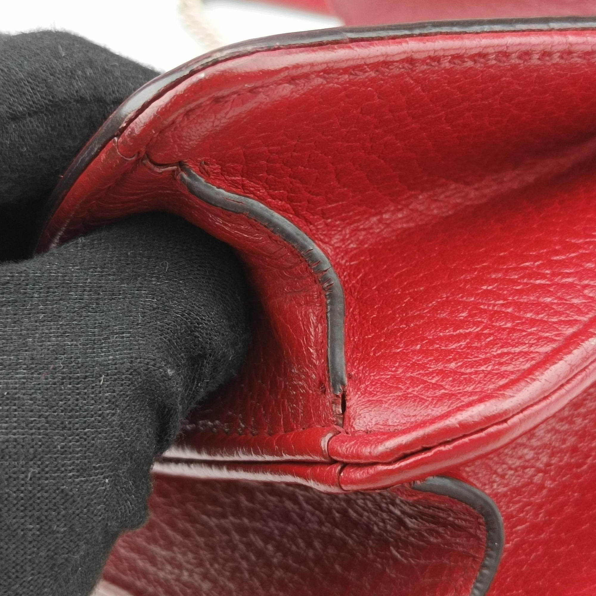 Pre-owned Gucci Interlocking G Red Leather 510304 shoulderbag | stylenewstar