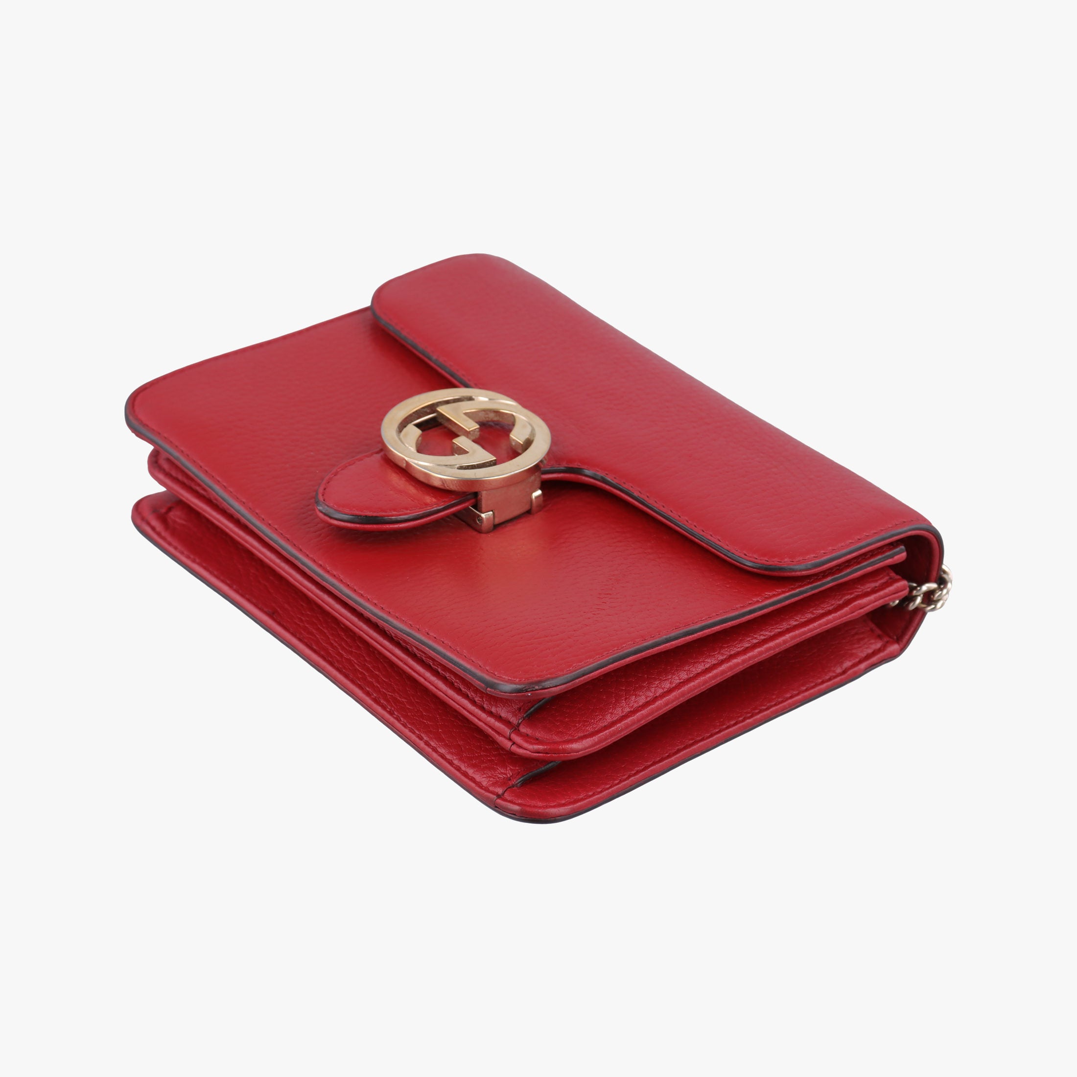 Pre-owned Gucci Interlocking G Red Leather 510304 shoulderbag | stylenewstar