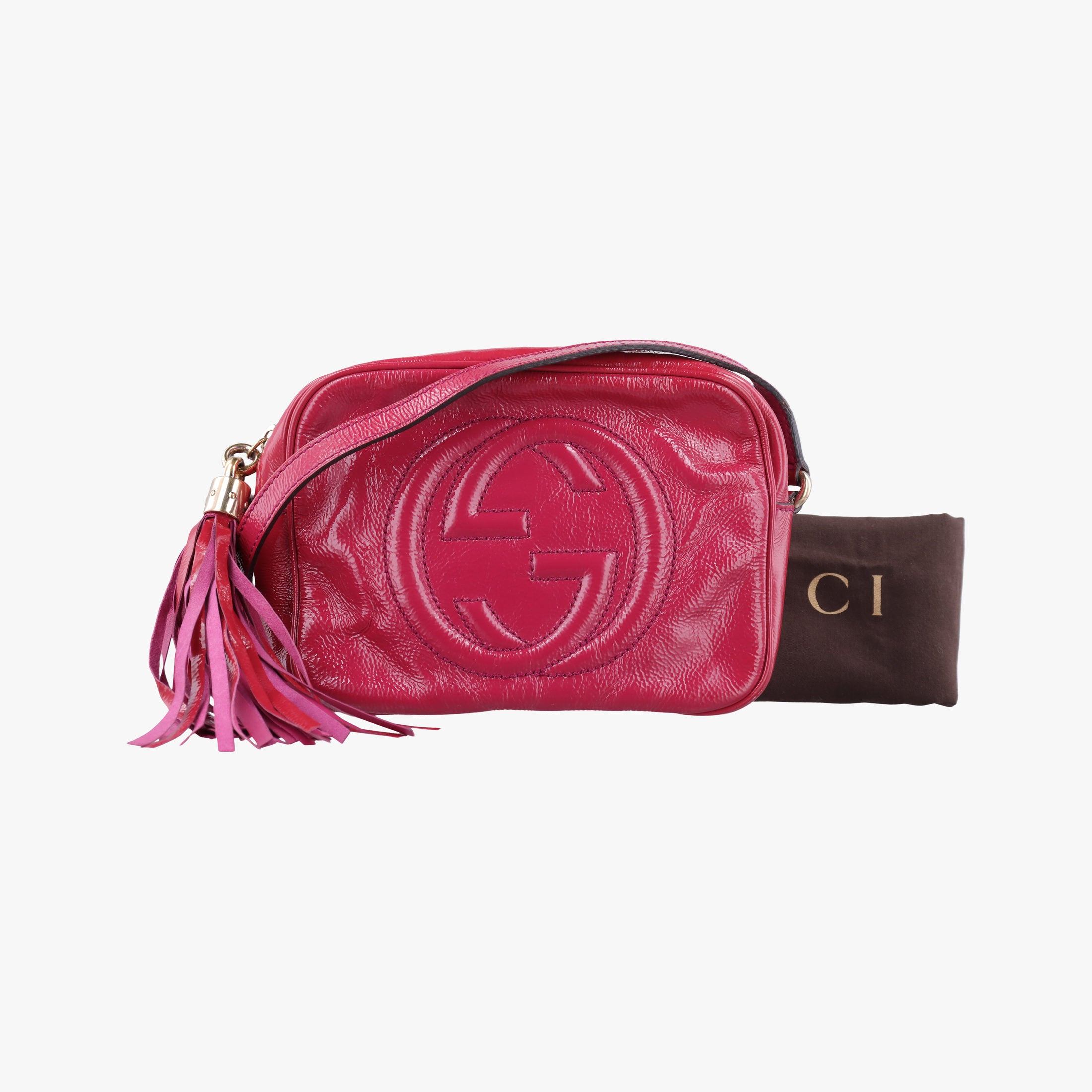 Pre-owned Gucci Soho Rose Patent Leather 308364 shoulderbag | stylenewstar