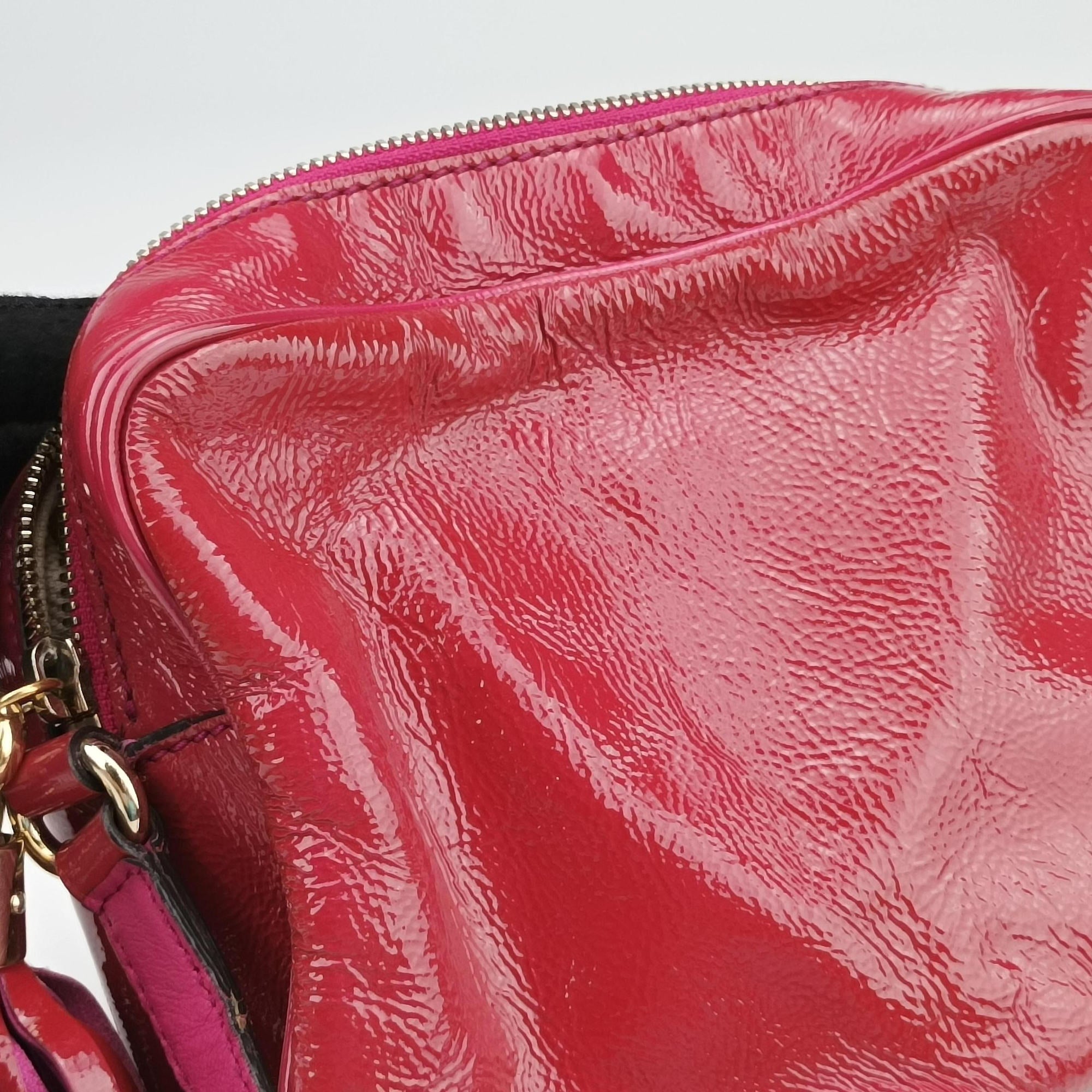 Pre-owned Gucci Soho Rose Patent Leather 308364 shoulderbag | stylenewstar