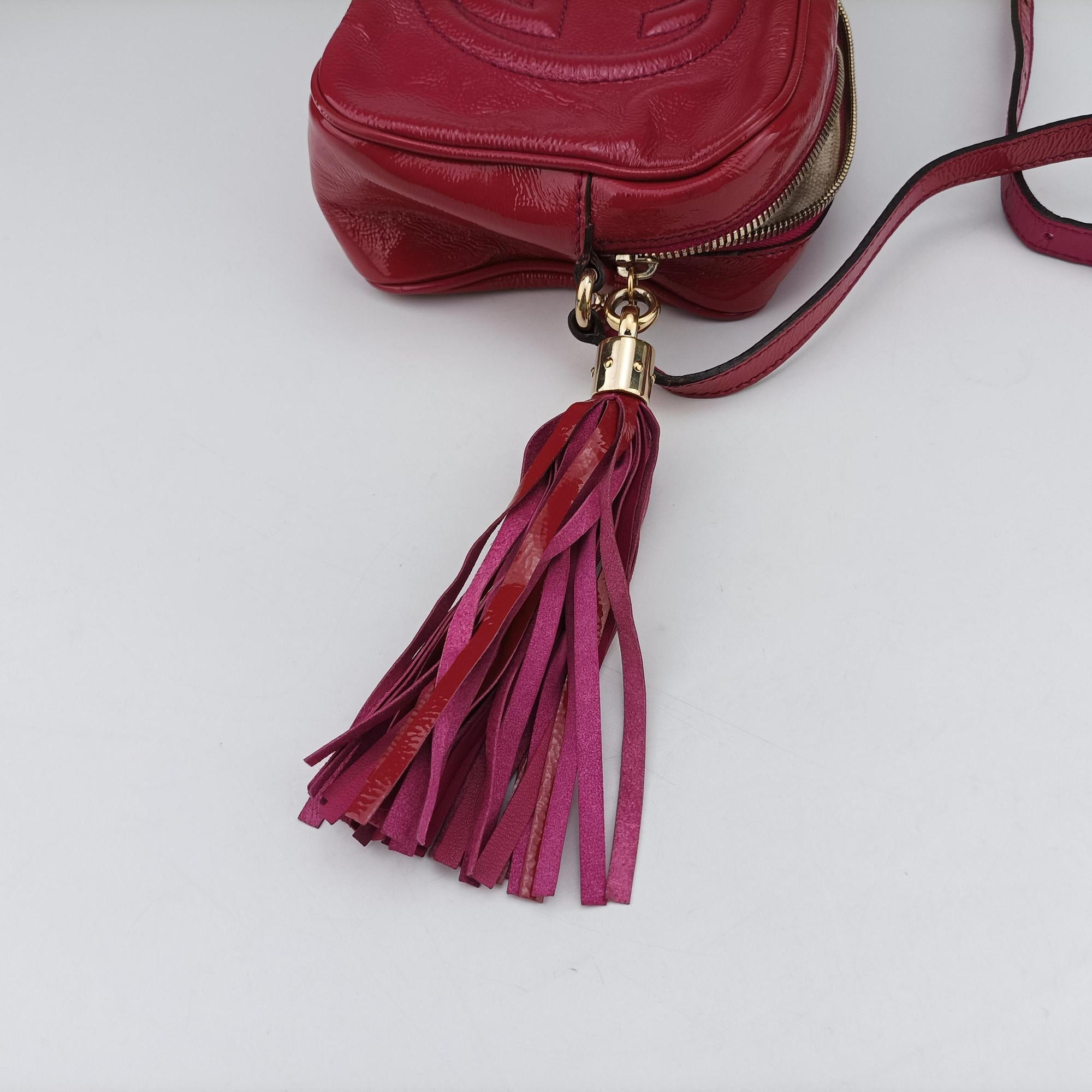 Pre-owned Gucci Soho Rose Patent Leather 308364 shoulderbag | stylenewstar