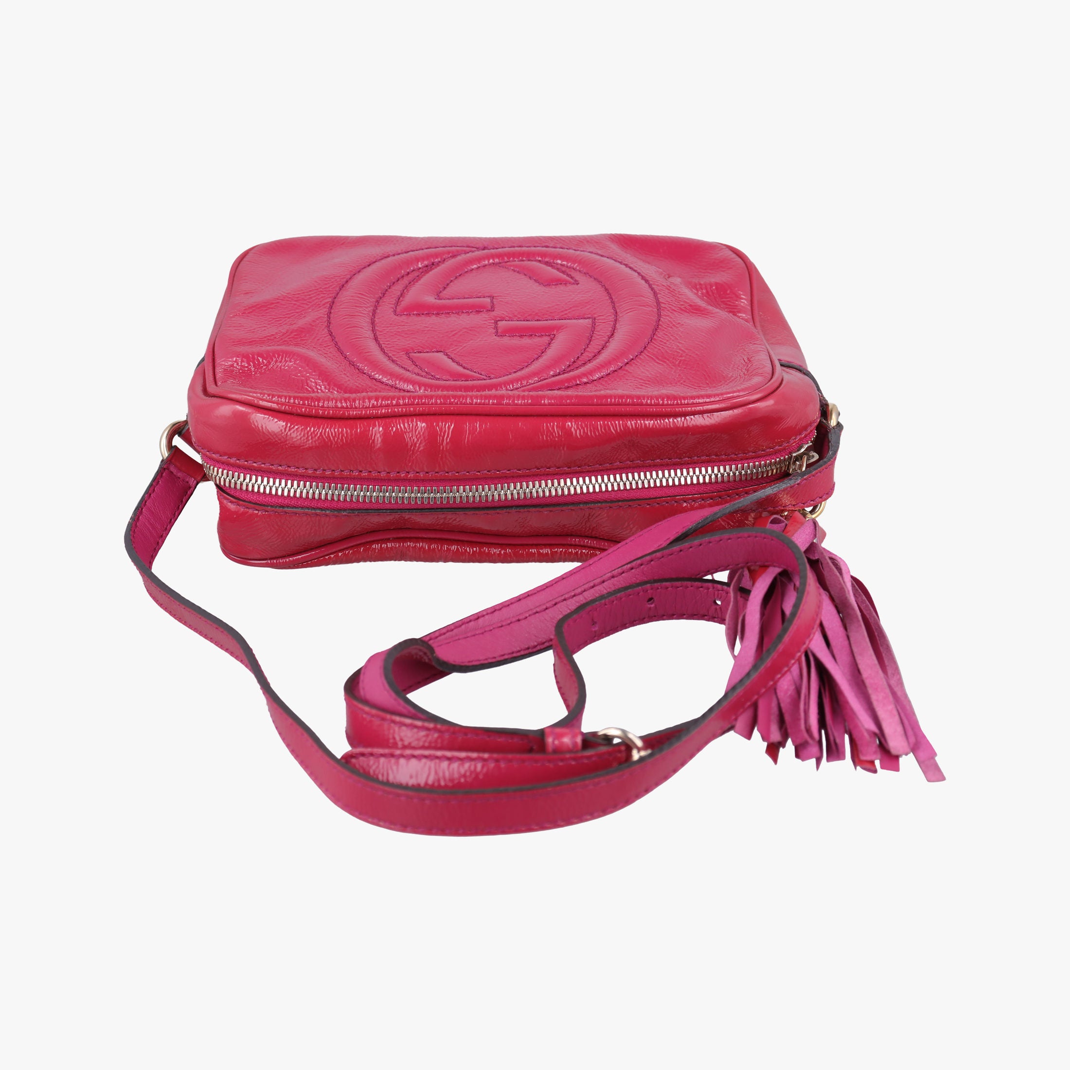 Pre-owned Gucci Soho Rose Patent Leather 308364 shoulderbag | stylenewstar