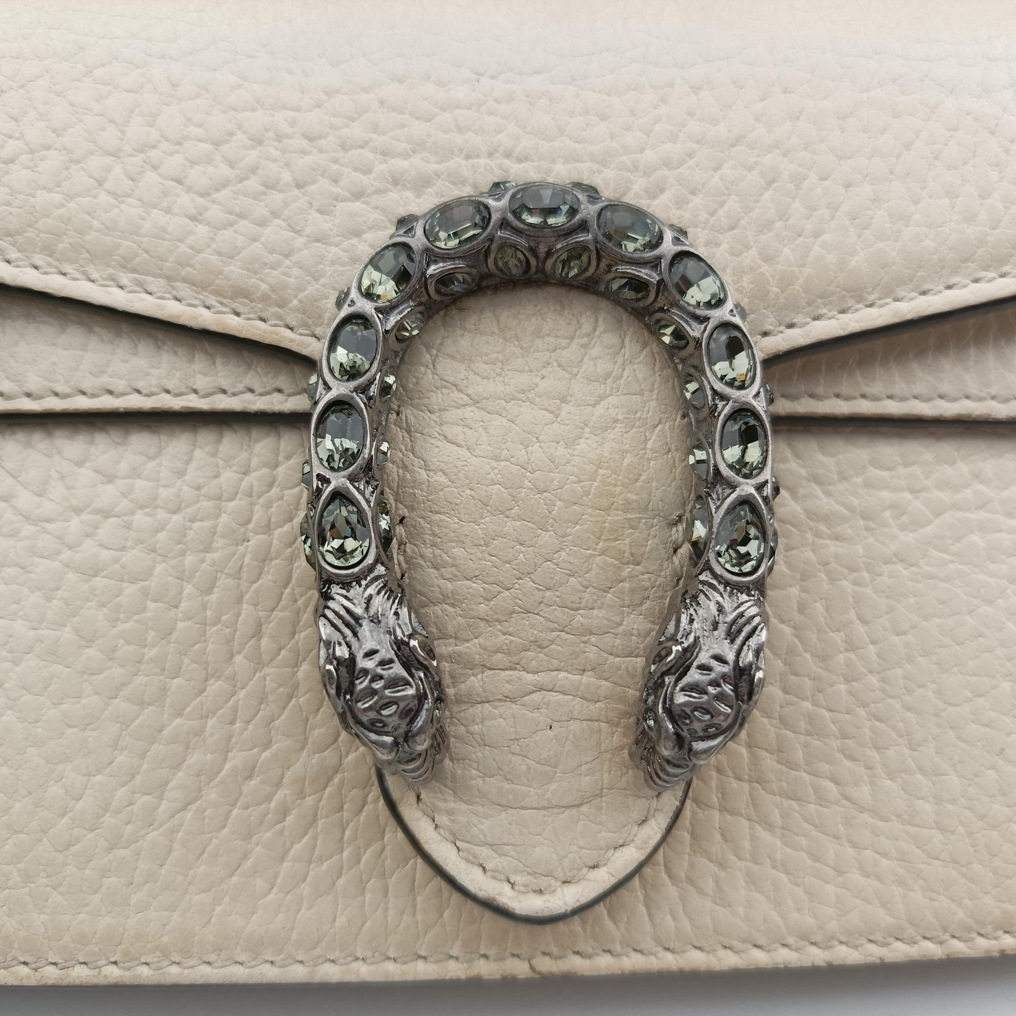 Pre-owned Gucci Dionysus White Leather 476432 shoulderbag | stylenewstar