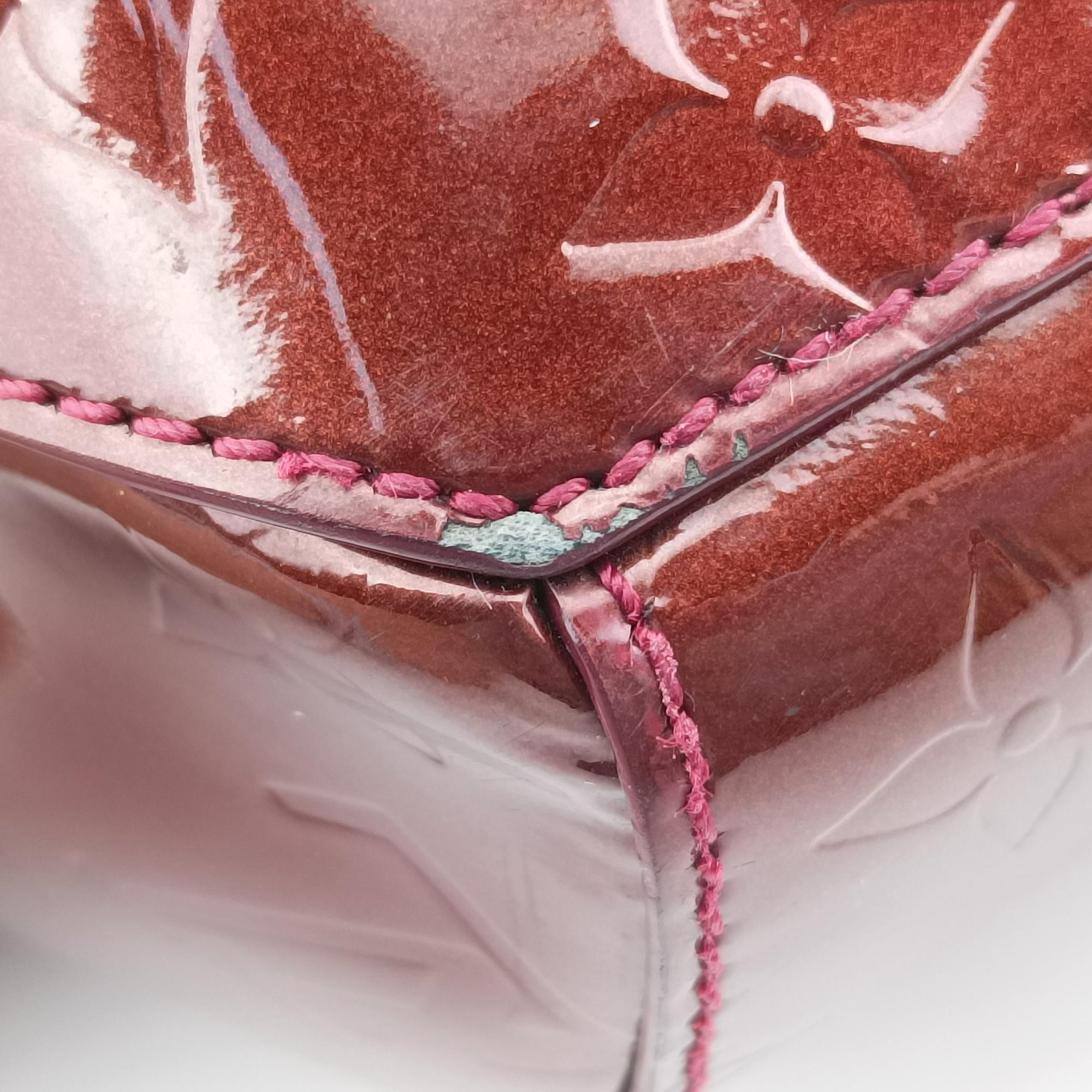 Pre-owned Louis Vuitton Sherwood PM Amarante Vernis M91488 handbag | stylenewstar