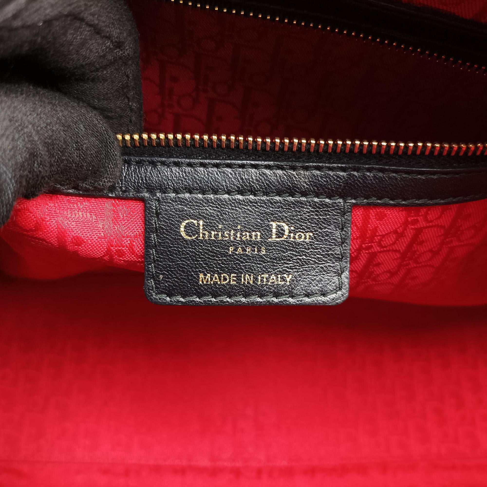 Pre-owned Christian Dior Lady Dior Black lambskin  shoulderbag | stylenewstar