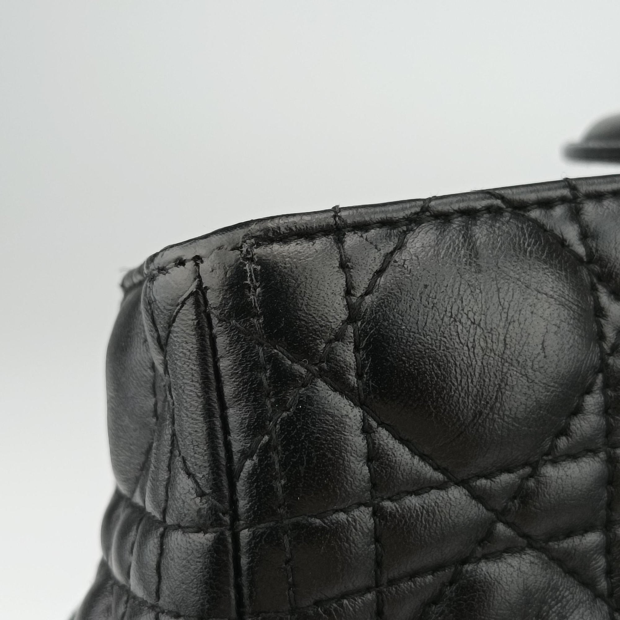 Pre-owned Christian Dior Lady Dior Black lambskin  shoulderbag | stylenewstar