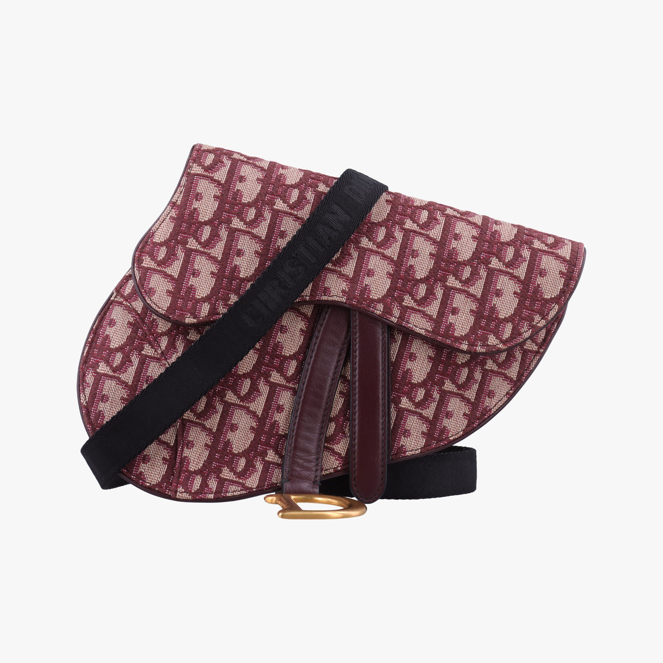 Pre-owned Christian Dior Saddle Red jacquard  bum bag/waist bag | stylenewstar