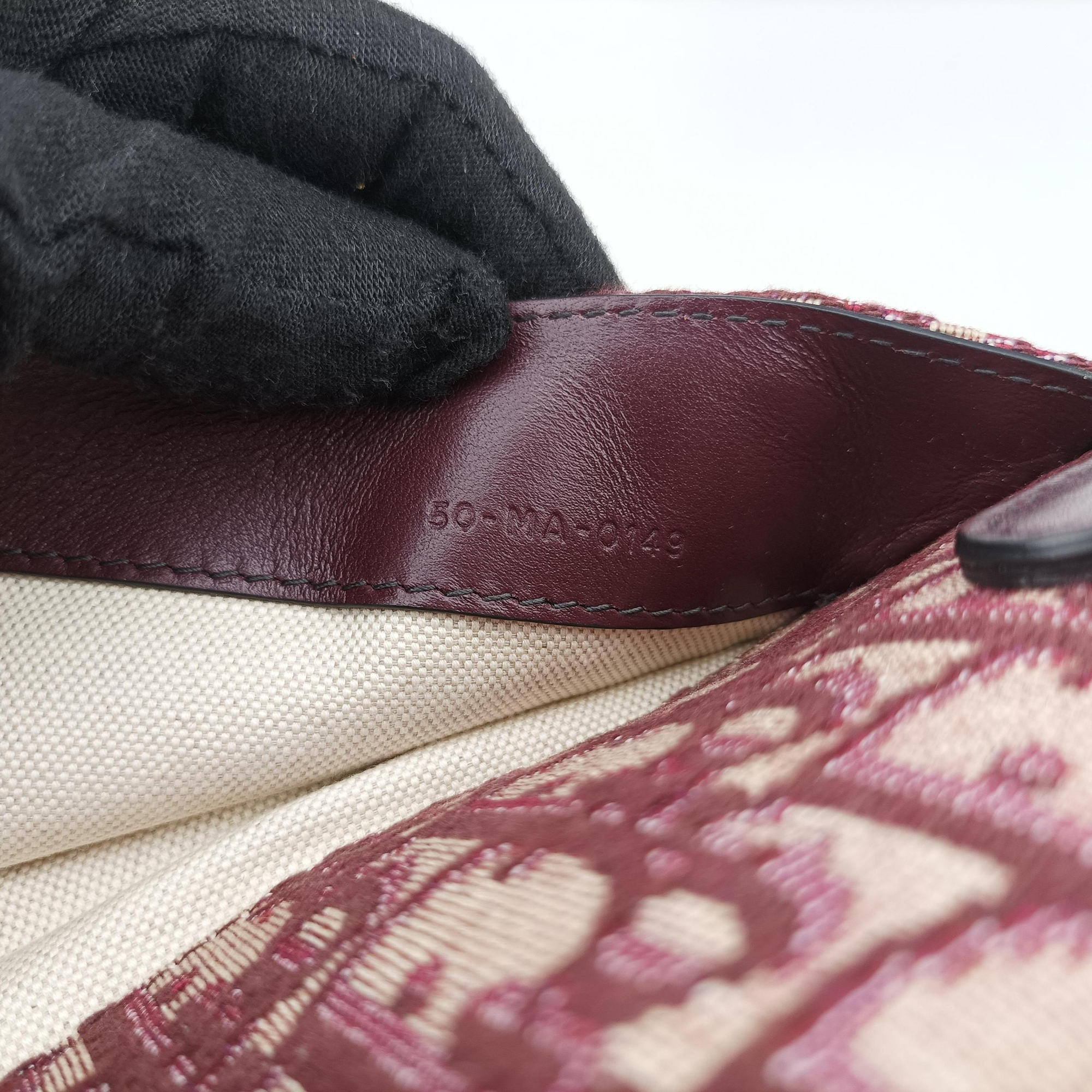 Pre-owned Christian Dior Saddle Red jacquard  bum bag/waist bag | stylenewstar