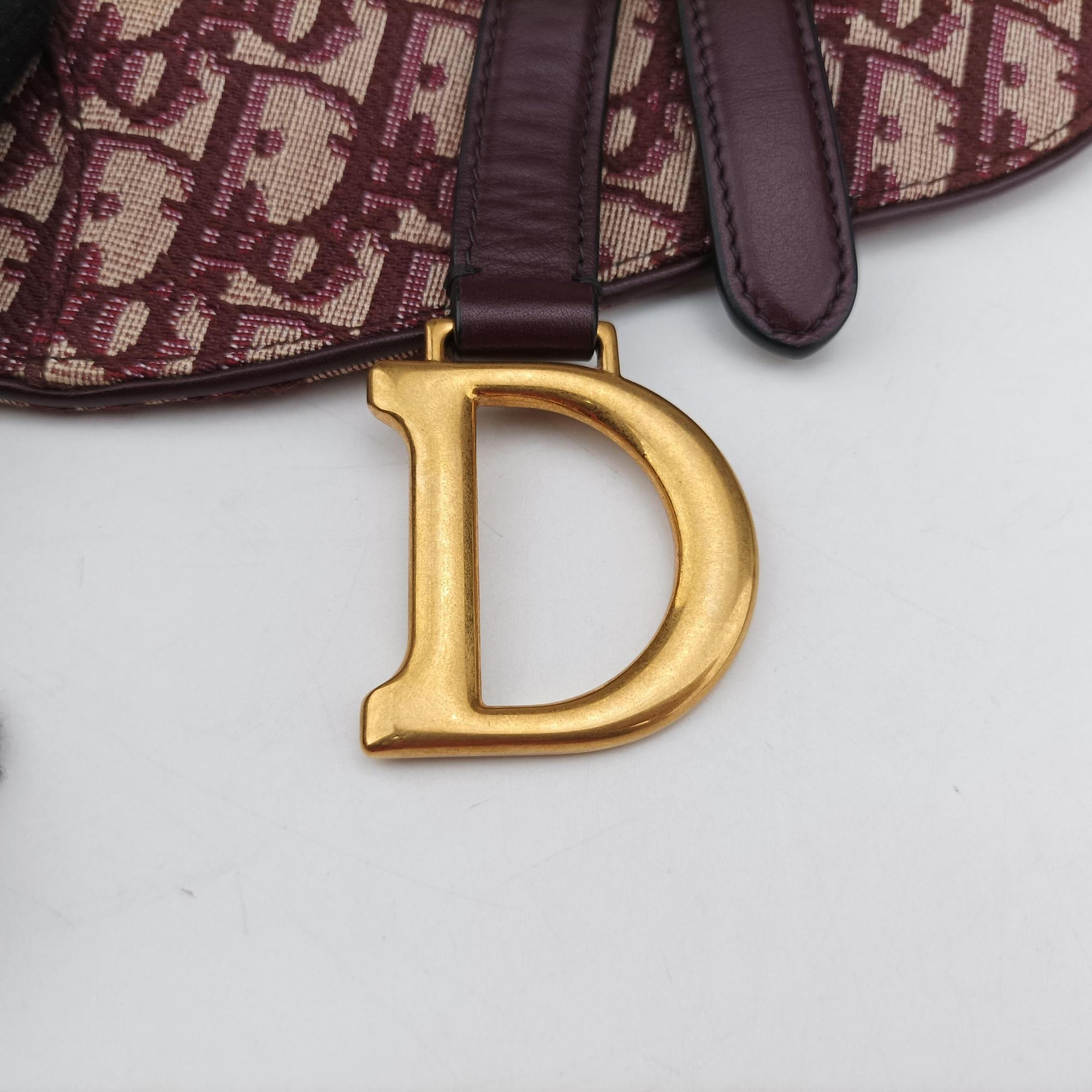 Pre-owned Christian Dior Saddle Red jacquard  bum bag/waist bag | stylenewstar