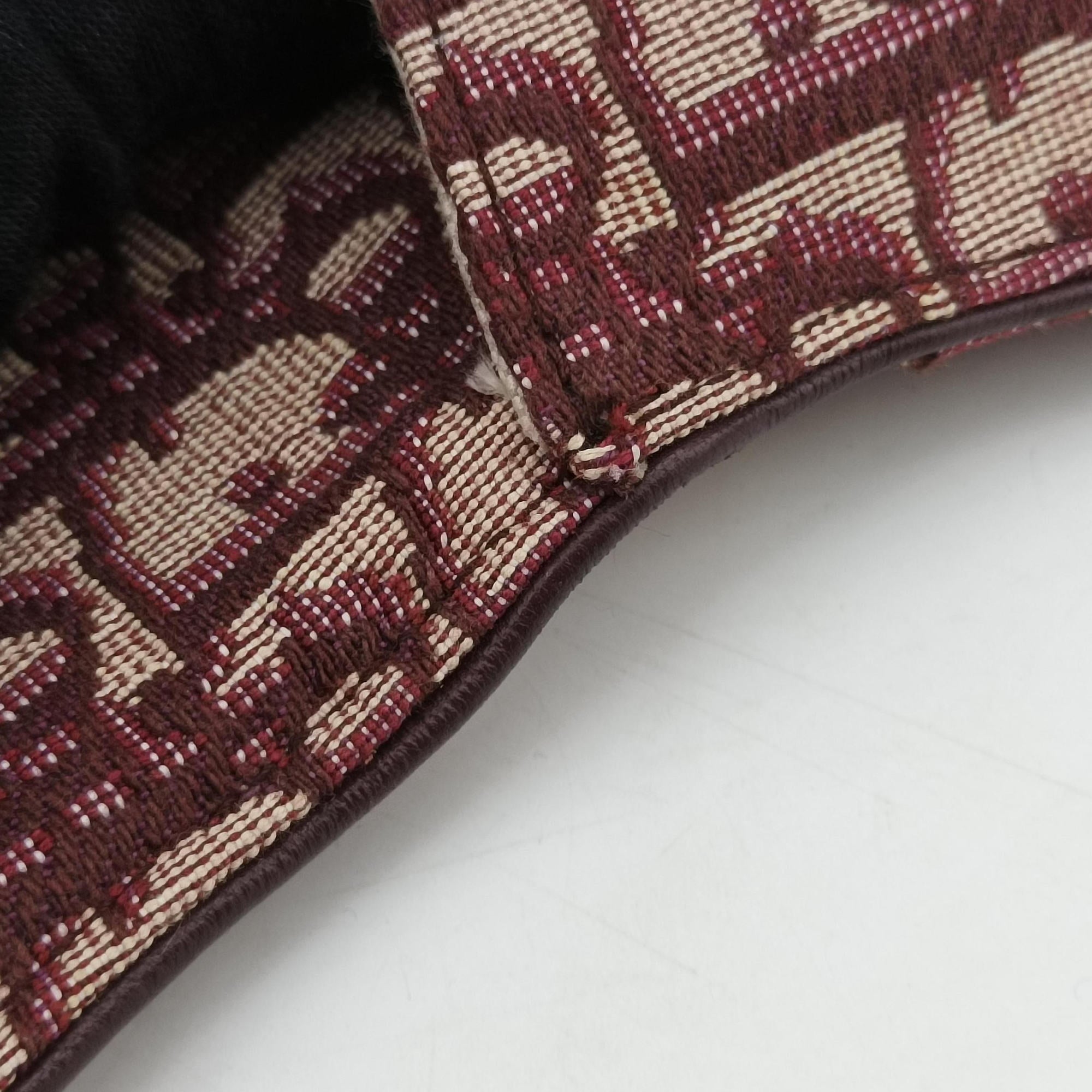 Pre-owned Christian Dior Saddle Red jacquard  bum bag/waist bag | stylenewstar