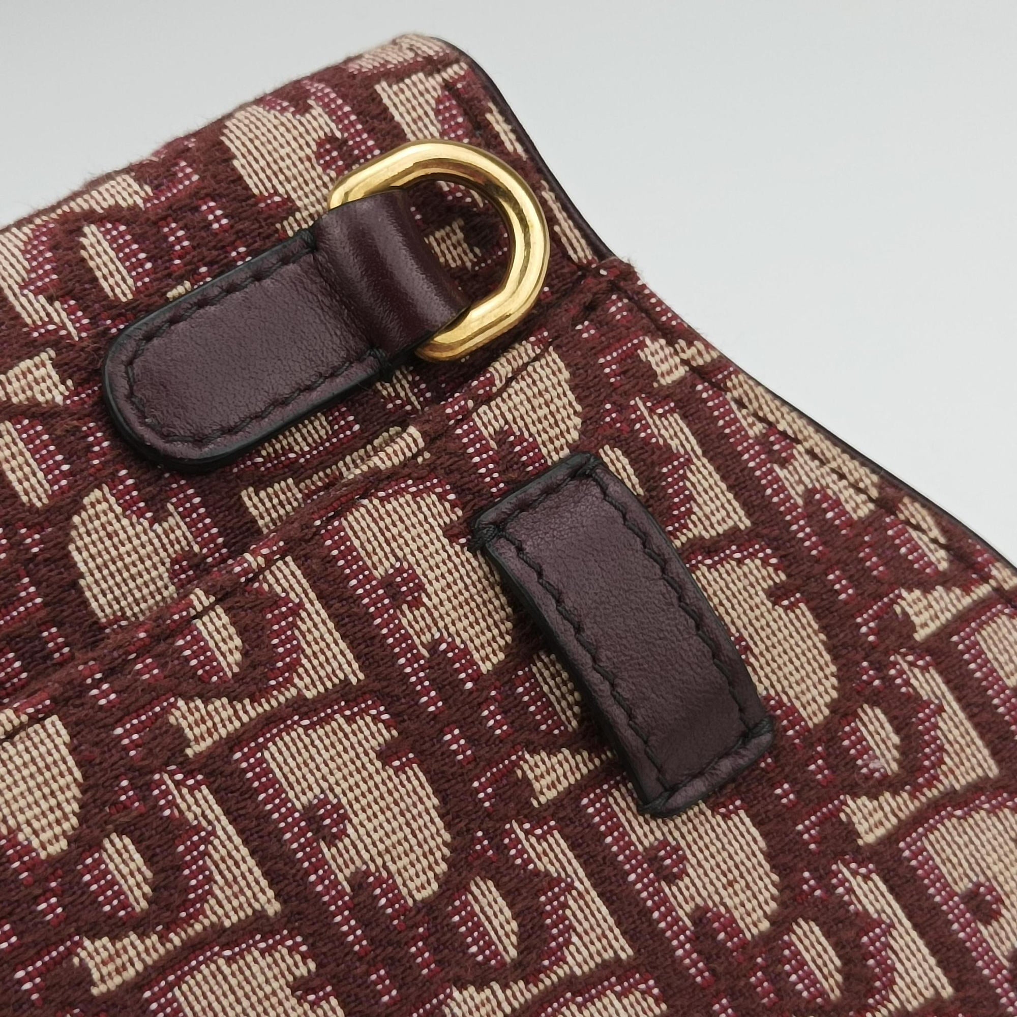 Pre-owned Christian Dior Saddle Red jacquard  bum bag/waist bag | stylenewstar