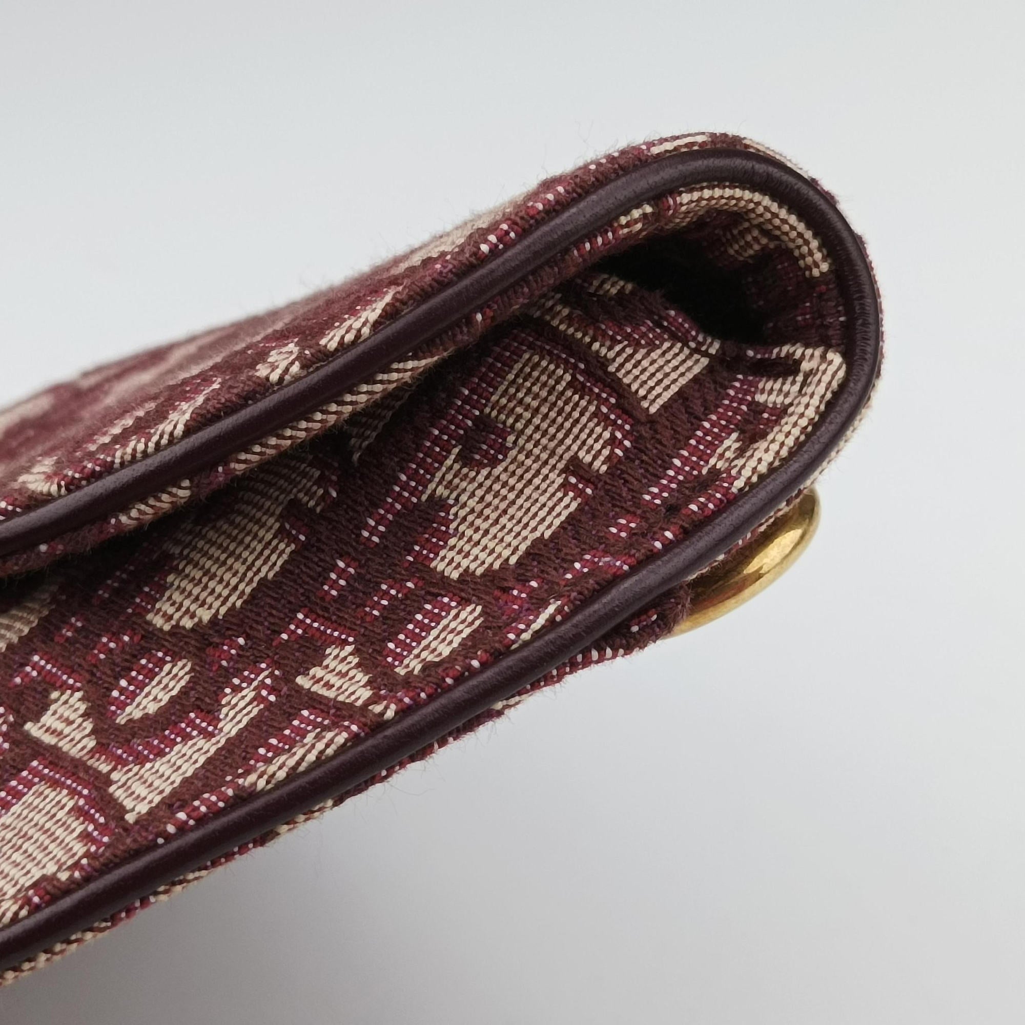 Pre-owned Christian Dior Saddle Red jacquard  bum bag/waist bag | stylenewstar