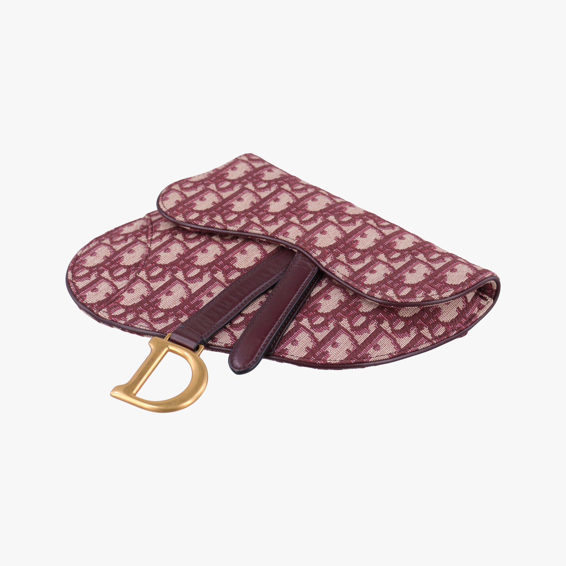 Pre-owned Christian Dior Saddle Red jacquard  bum bag/waist bag | stylenewstar