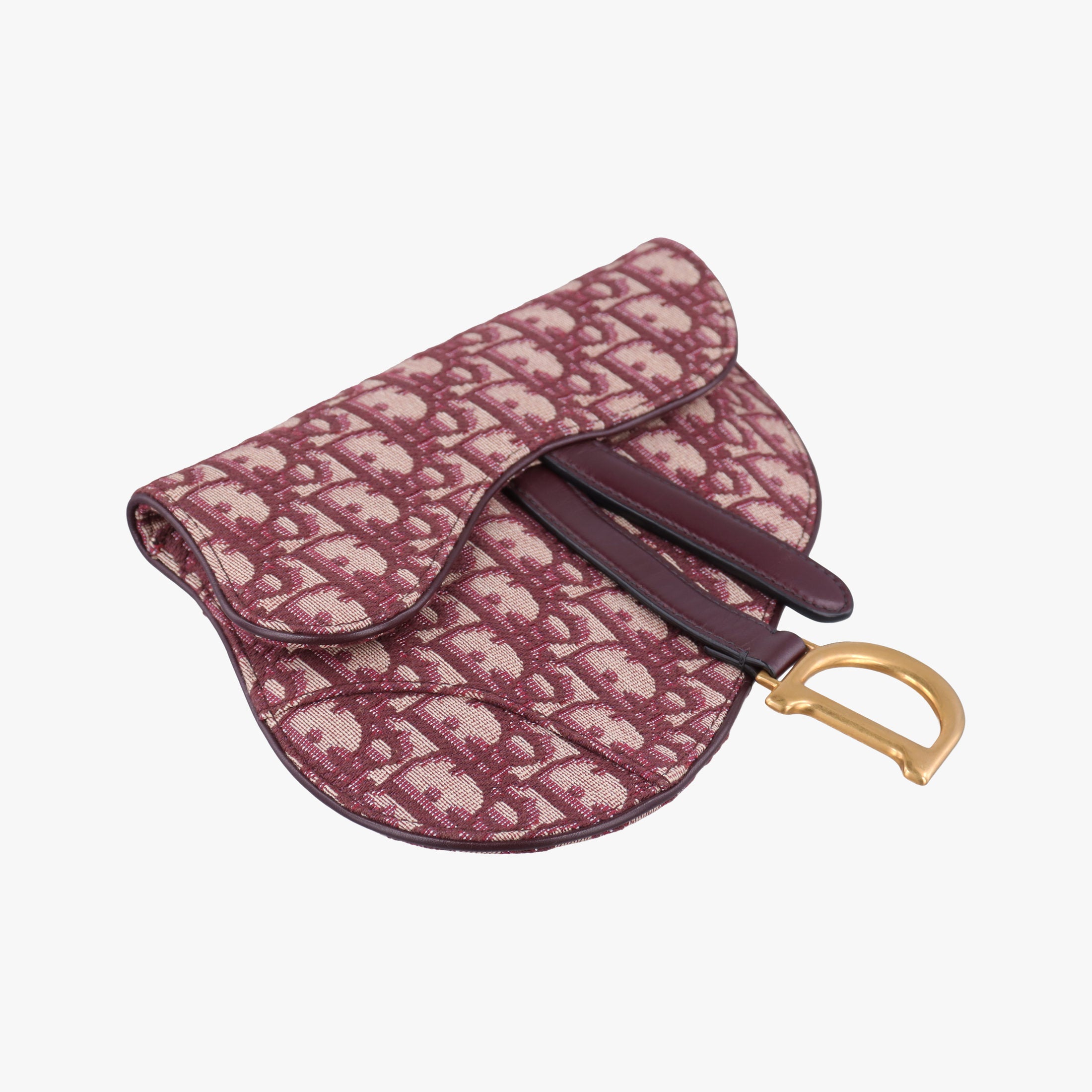 Pre-owned Christian Dior Saddle Red jacquard  bum bag/waist bag | stylenewstar