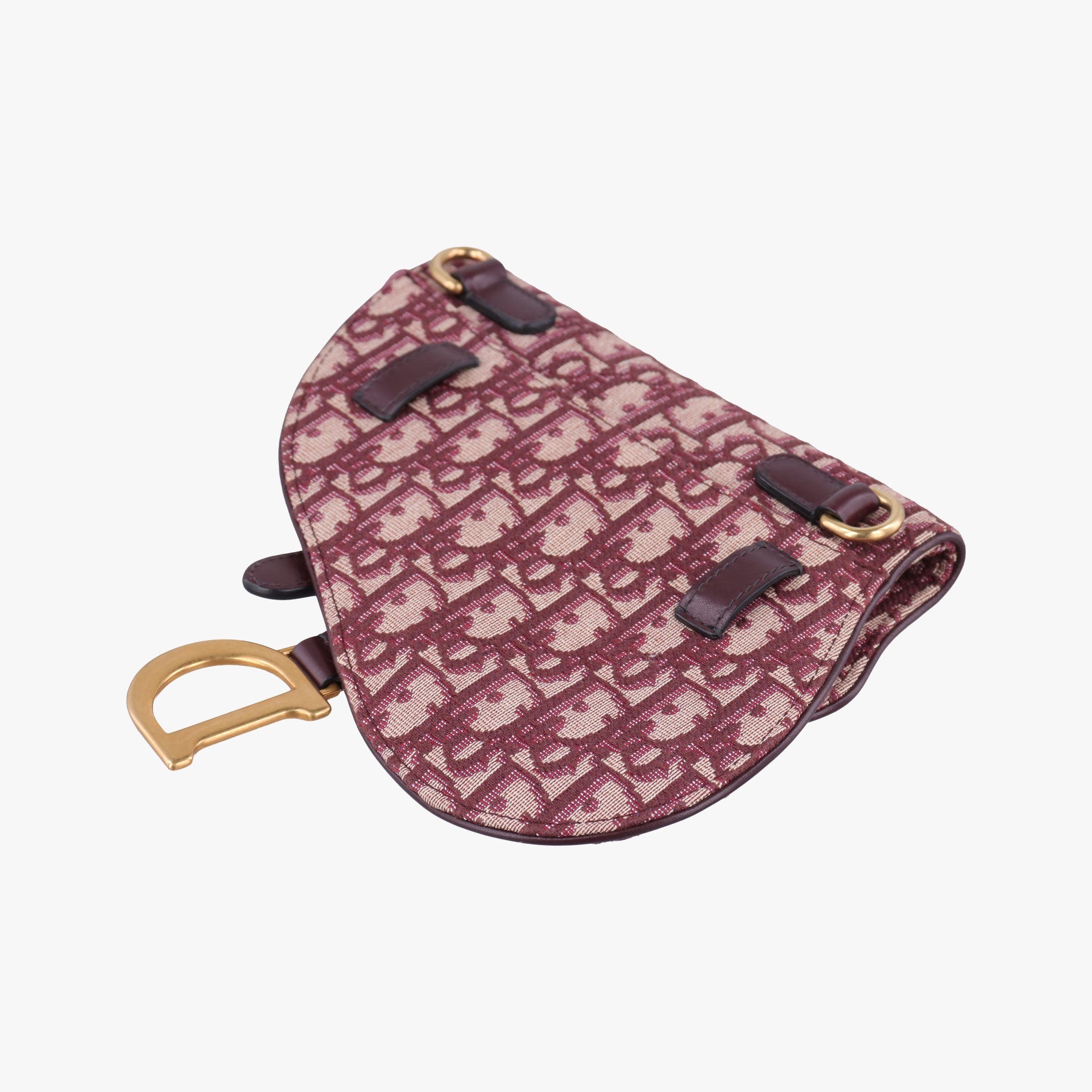 Pre-owned Christian Dior Saddle Red jacquard  bum bag/waist bag | stylenewstar